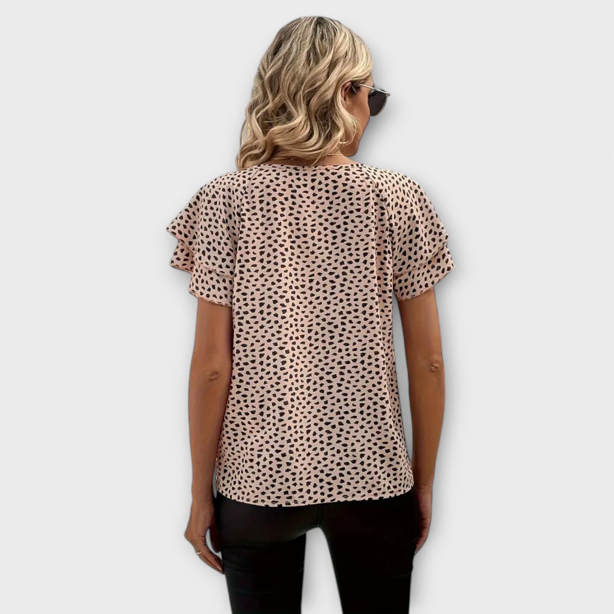 Amara™ | Blouse with Allover Print and Ruffle Details