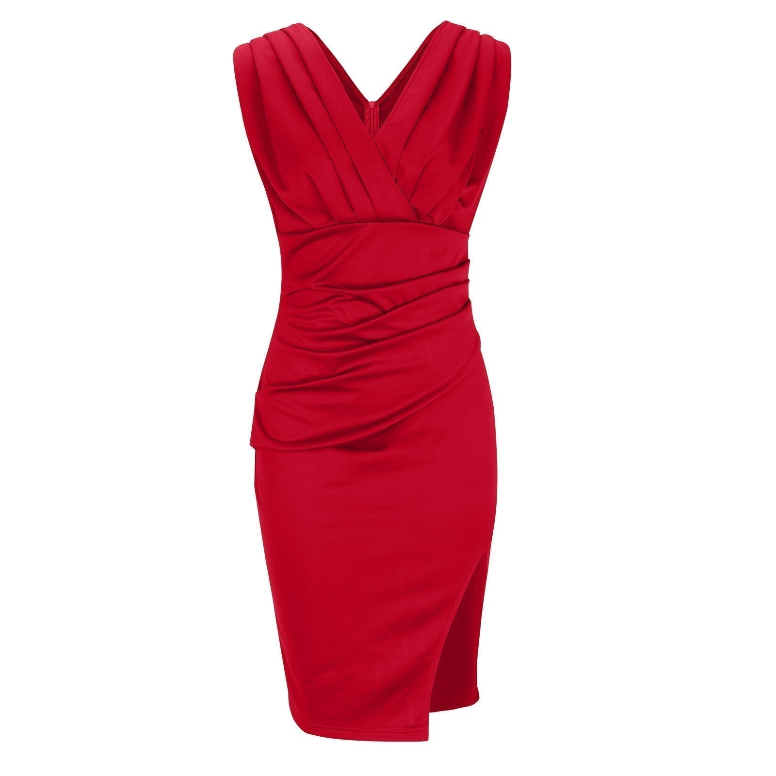Amara™ | Form-fitting dress with V-neck and slit