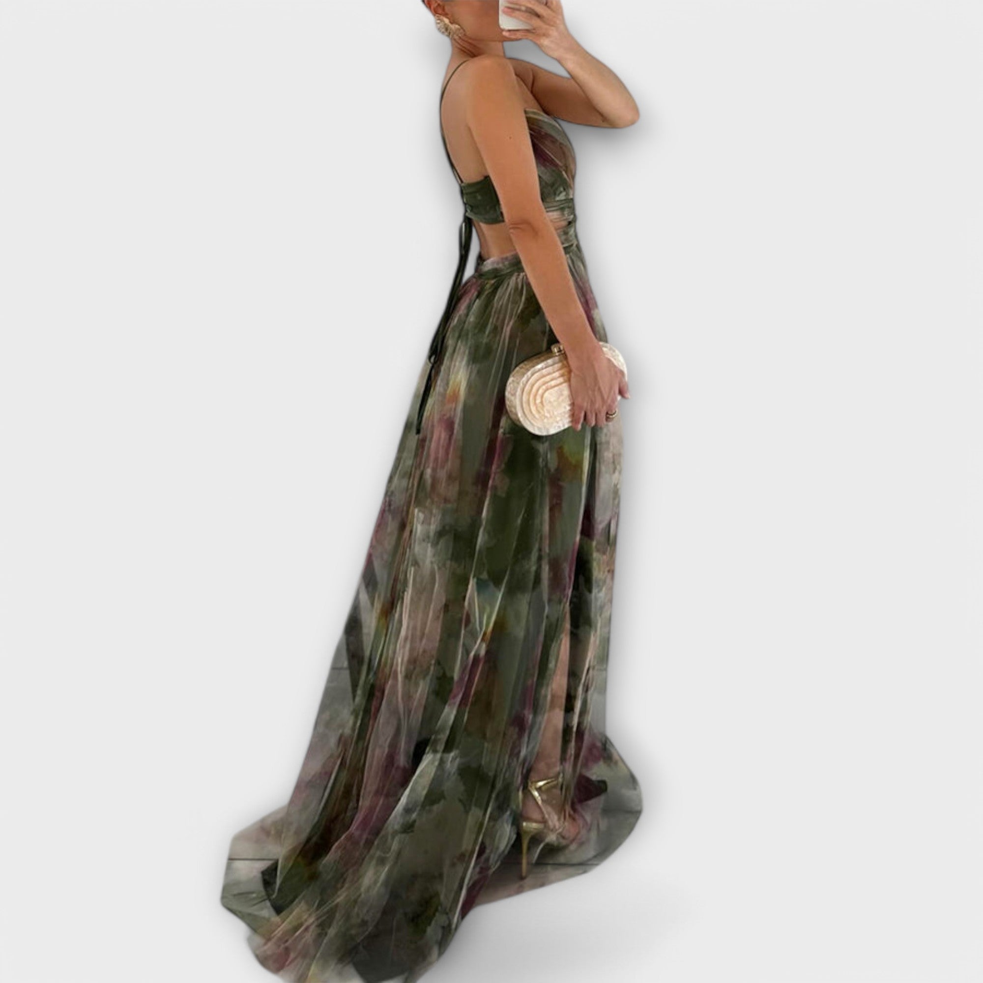 Amara™ | Watercolour Chiffon Gown