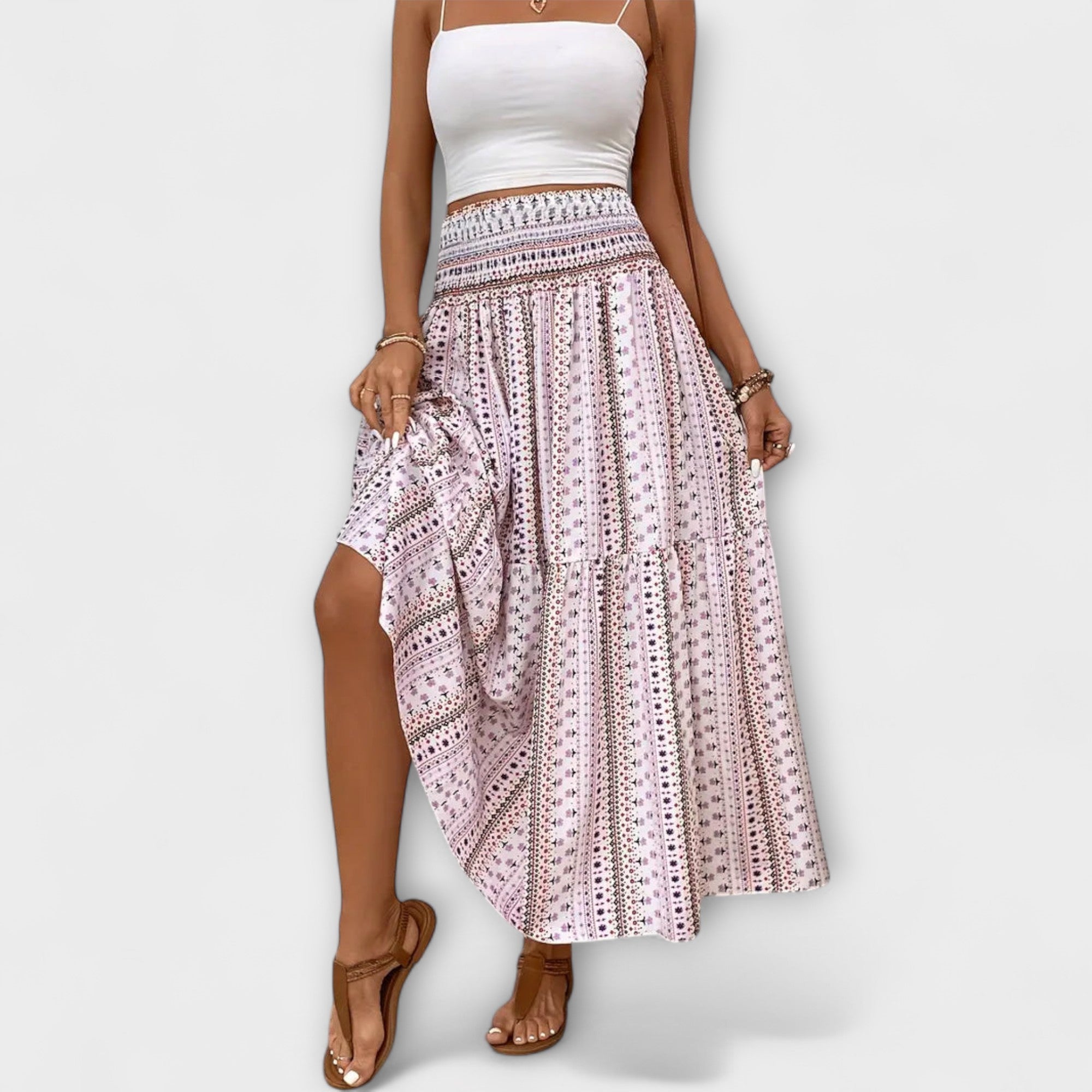 Amara™ | Flowing Skirt with Pattern