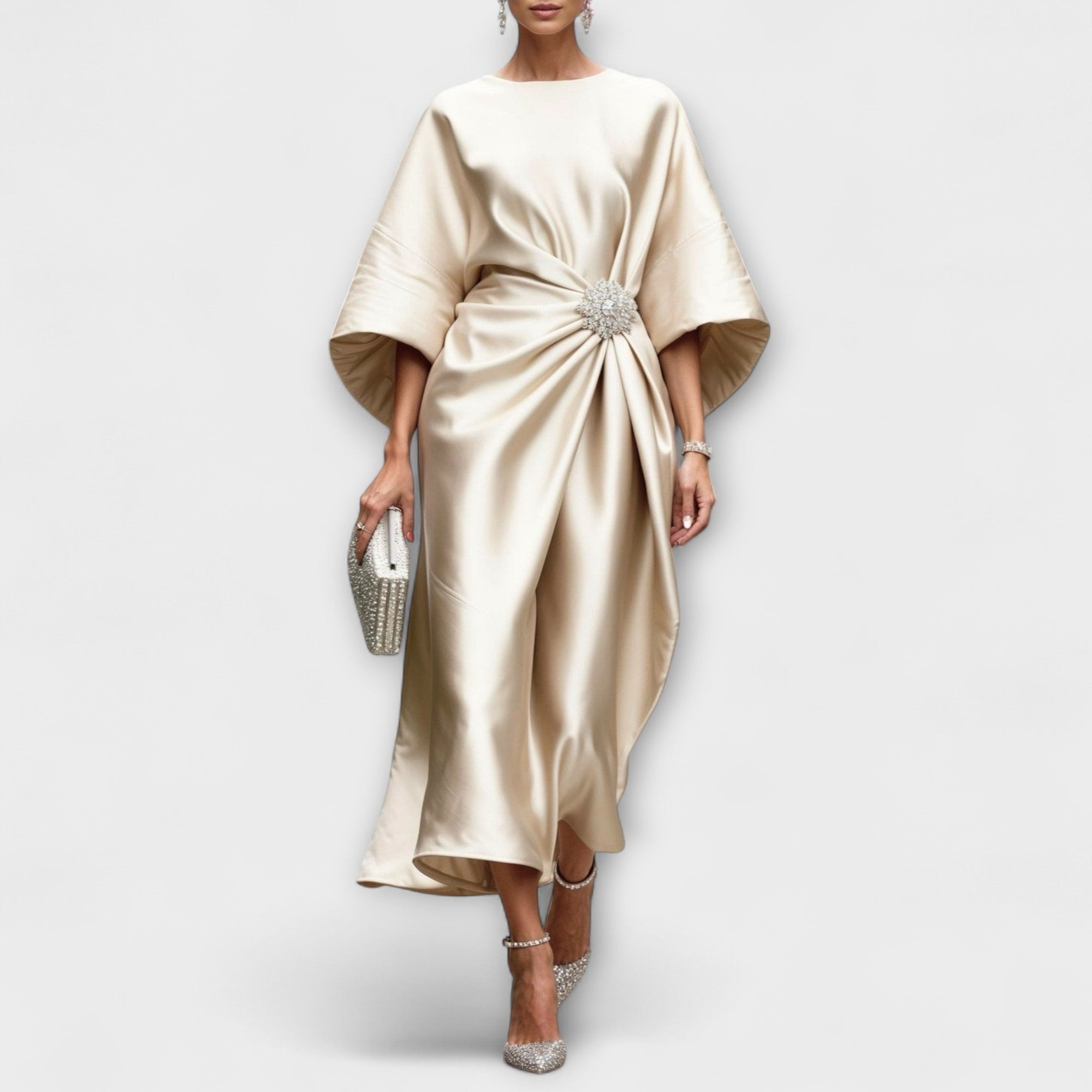 Amara™ | Luxe Shimmer Satin Long Dress