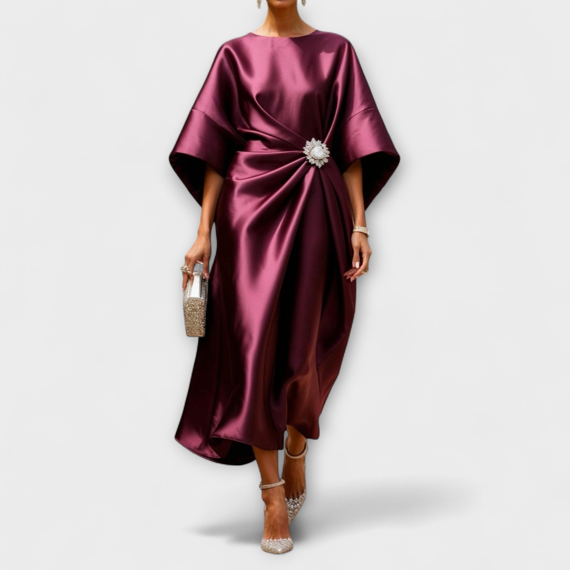 Amara™ | Luxe Shimmer Satin Long Dress