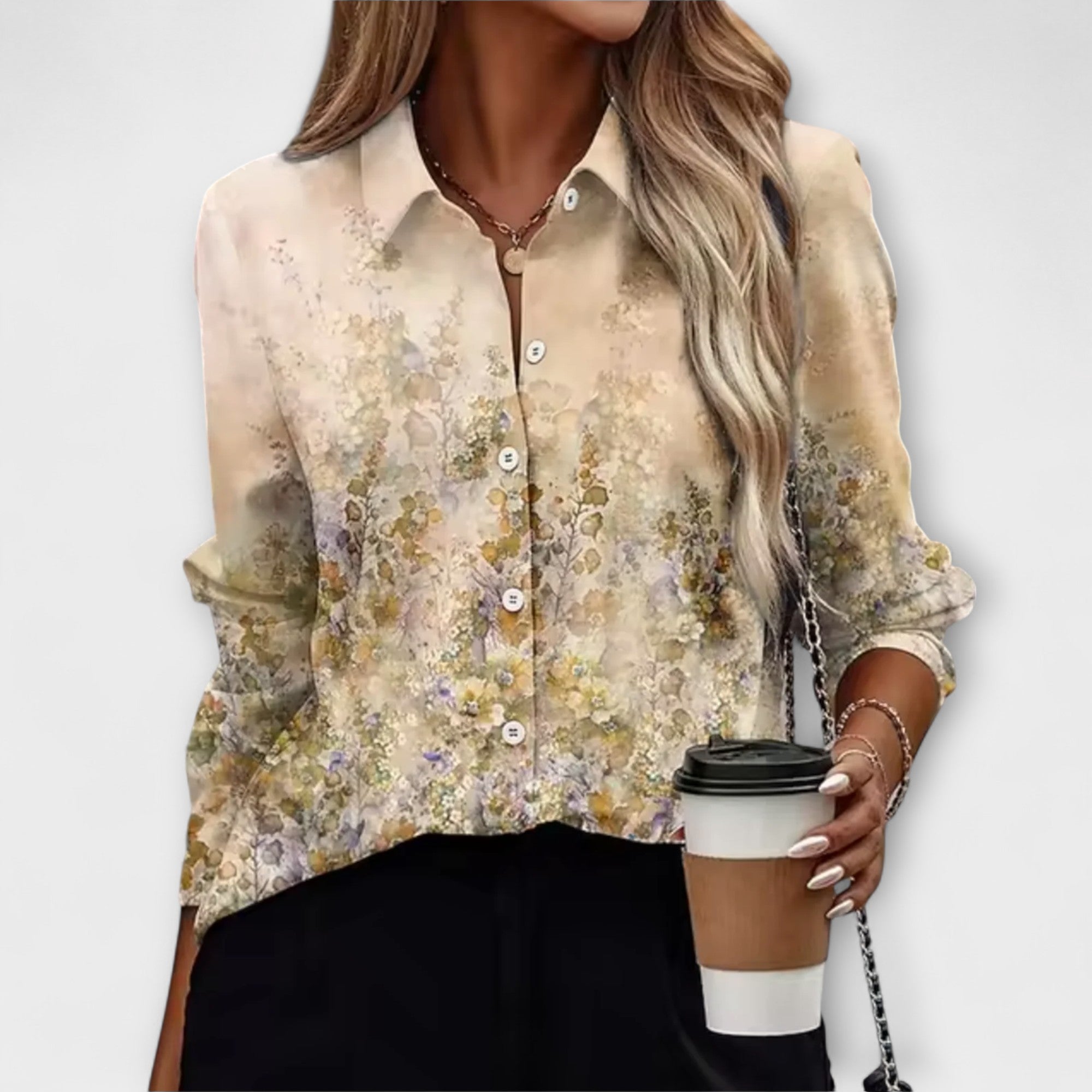 Amara™ | Floral Button-Up Blouse