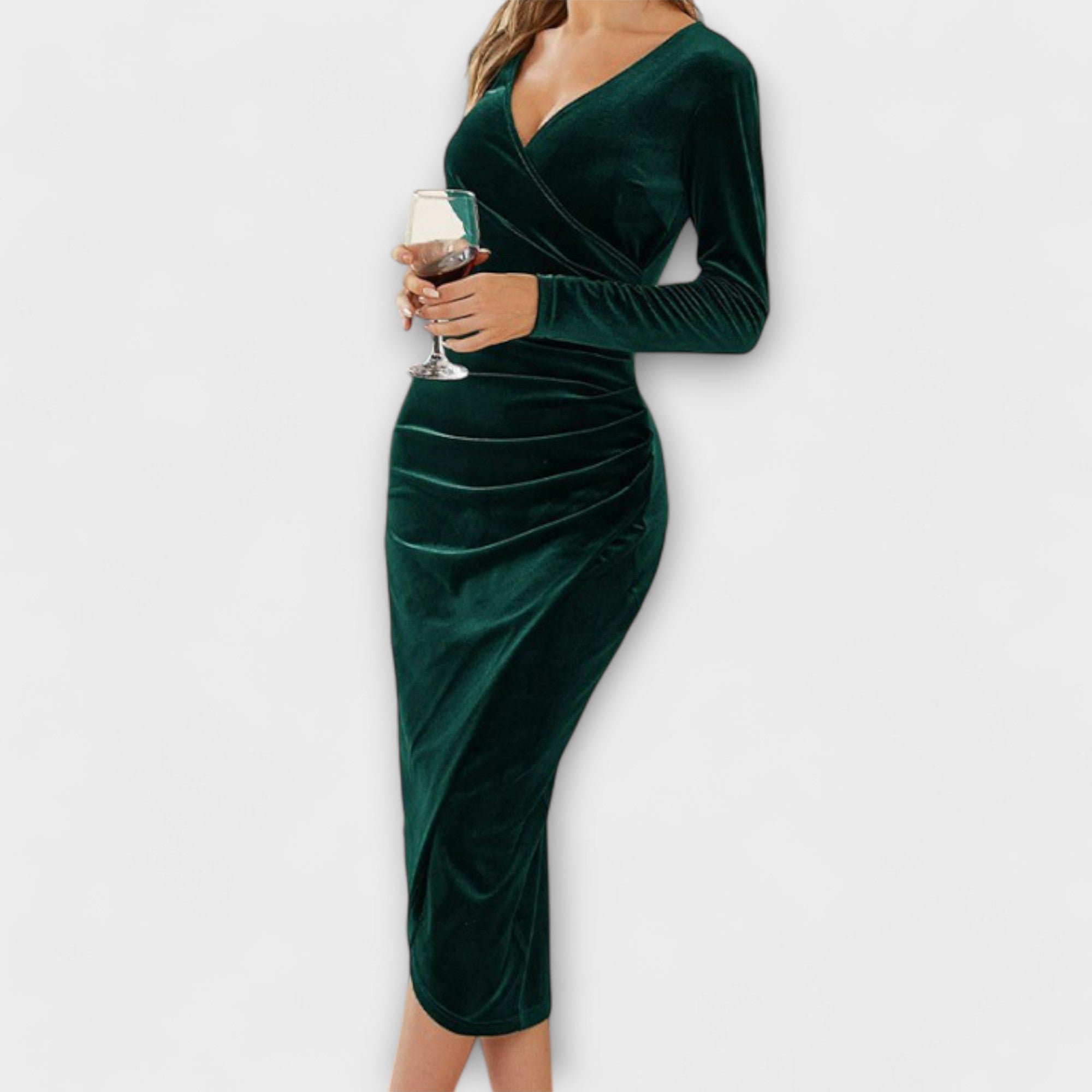 Amara™ | Velvet Midi Dress
