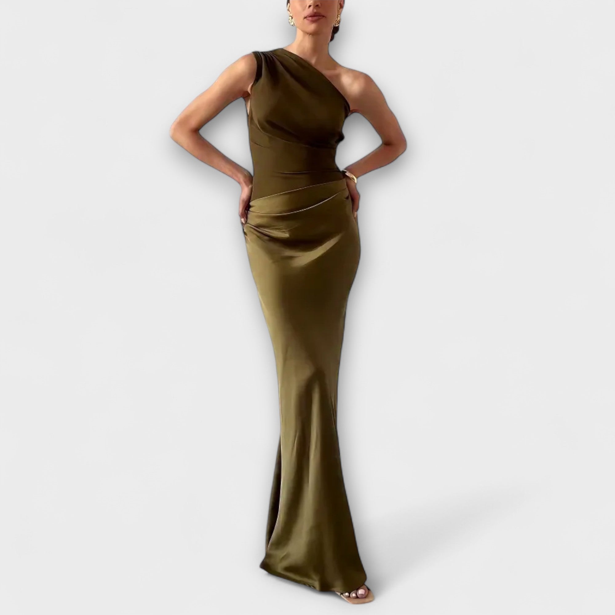 Amara™ | Elegant One-Shoulder Pleated Maxi Dress