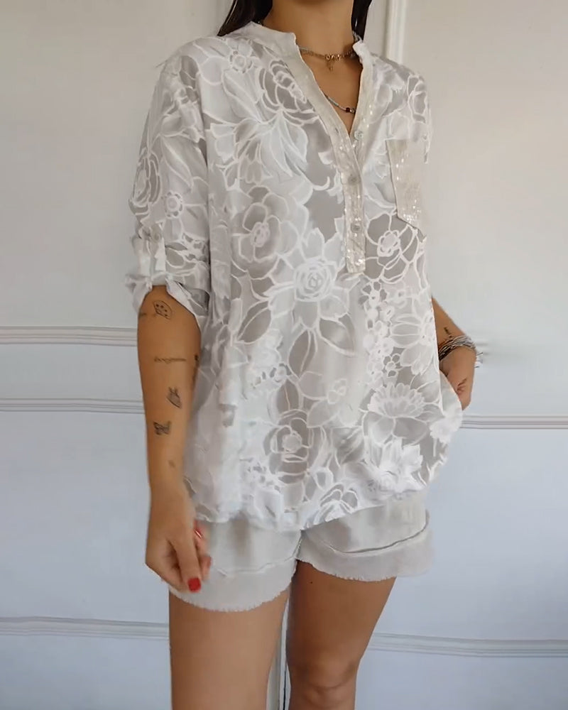 Amara™ | Blus med blommönster