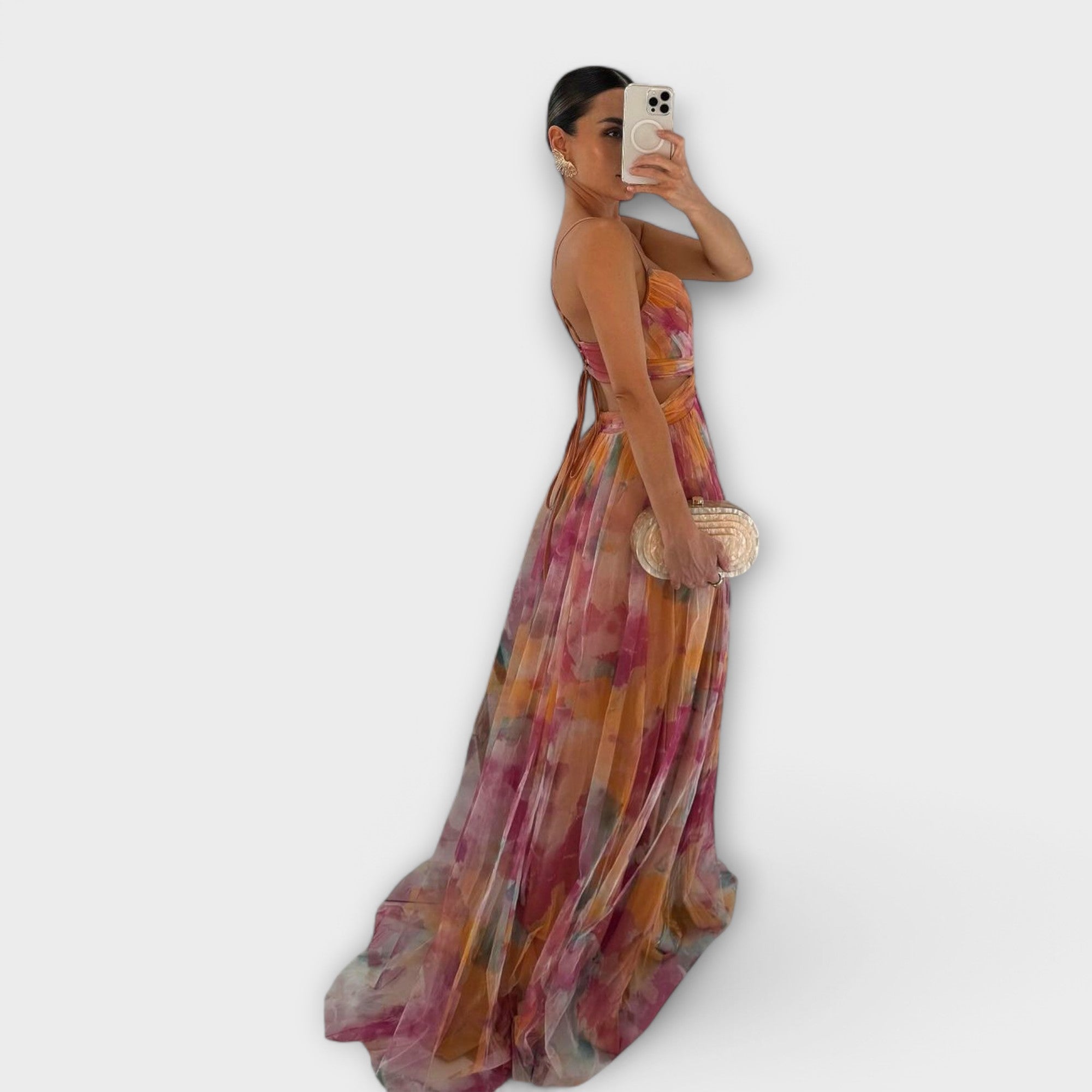 Amara™ | Watercolour Chiffon Gown