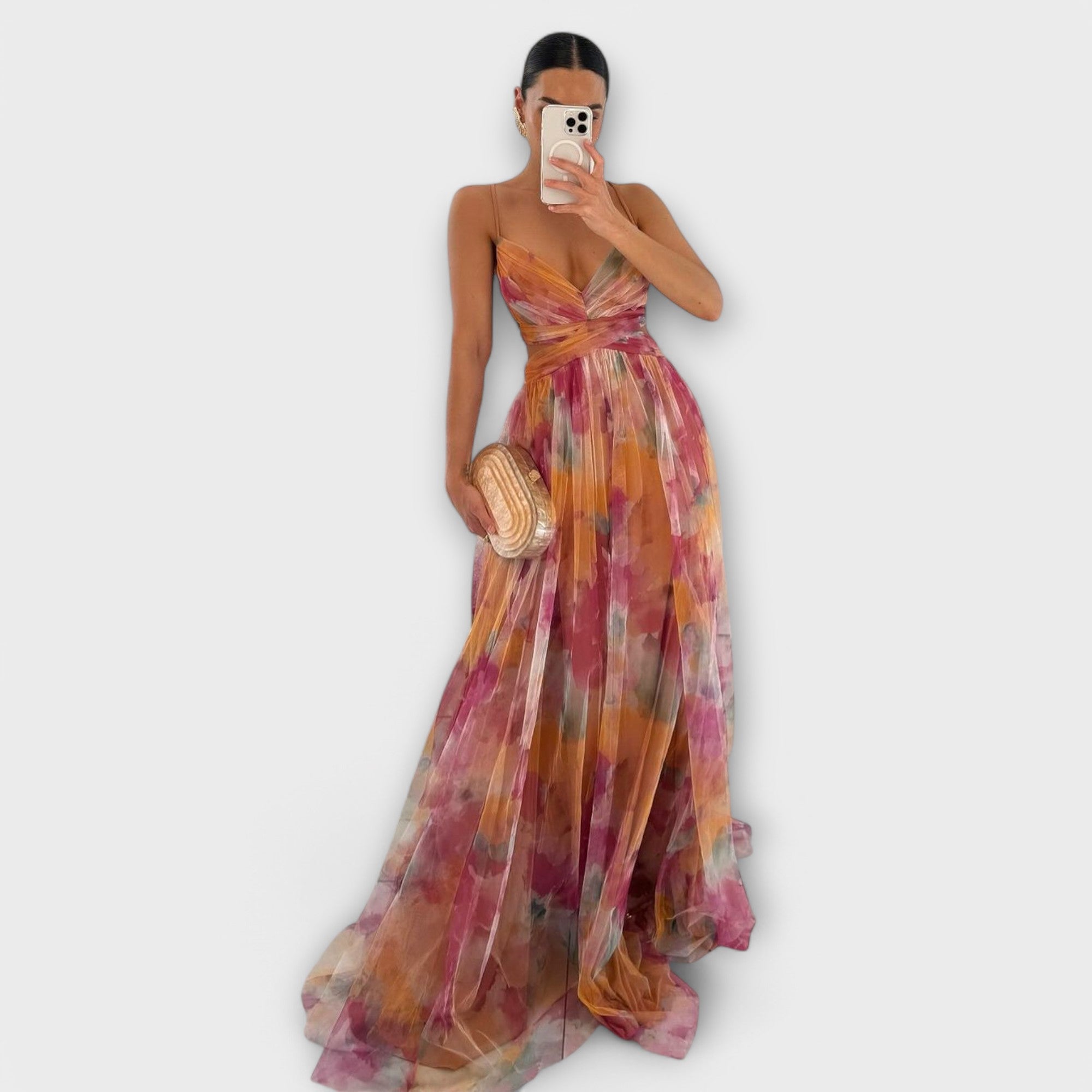 Amara™ | Watercolour Chiffon Gown
