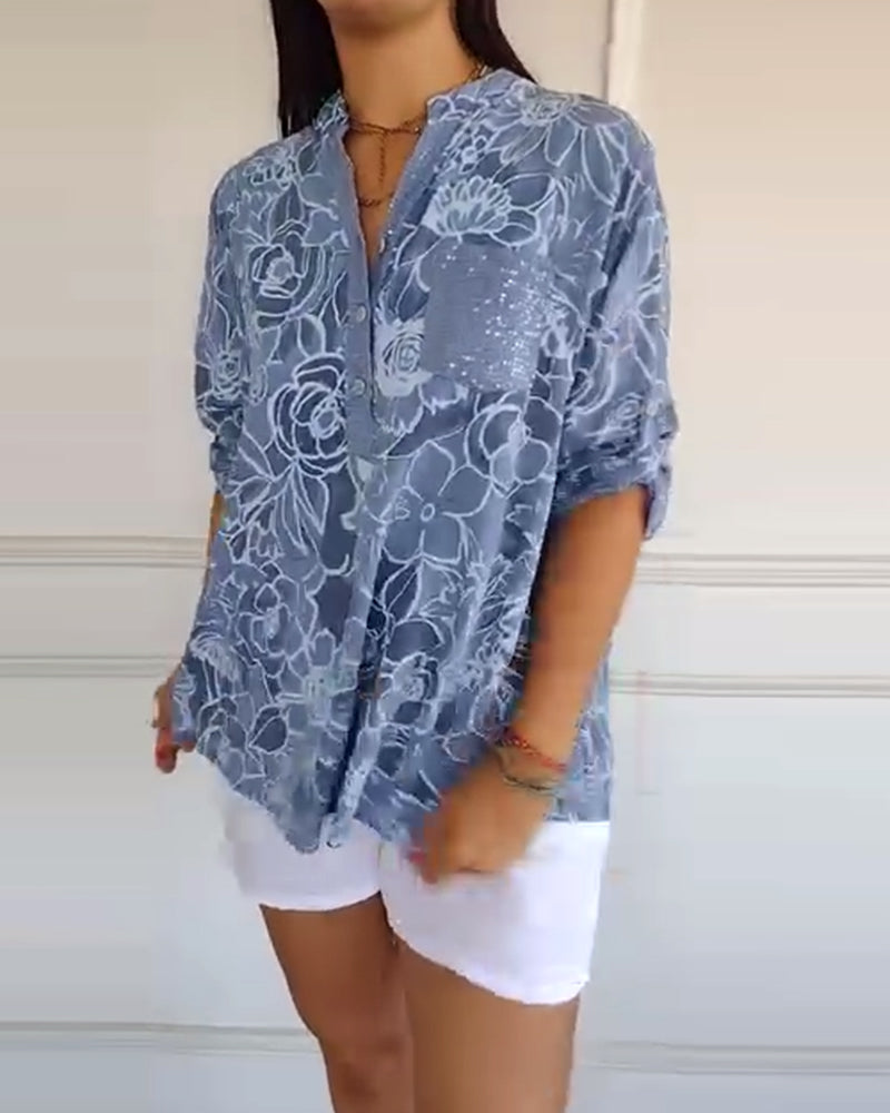 Amara™ | Blus med blommönster