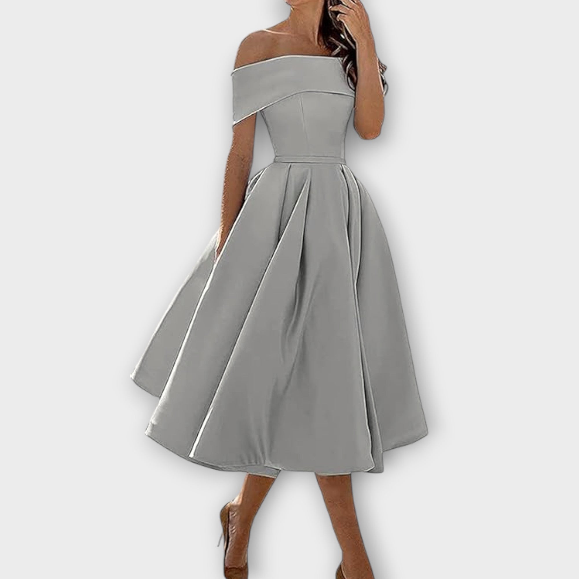Amara™ | Off-Shoulder Midi Dress