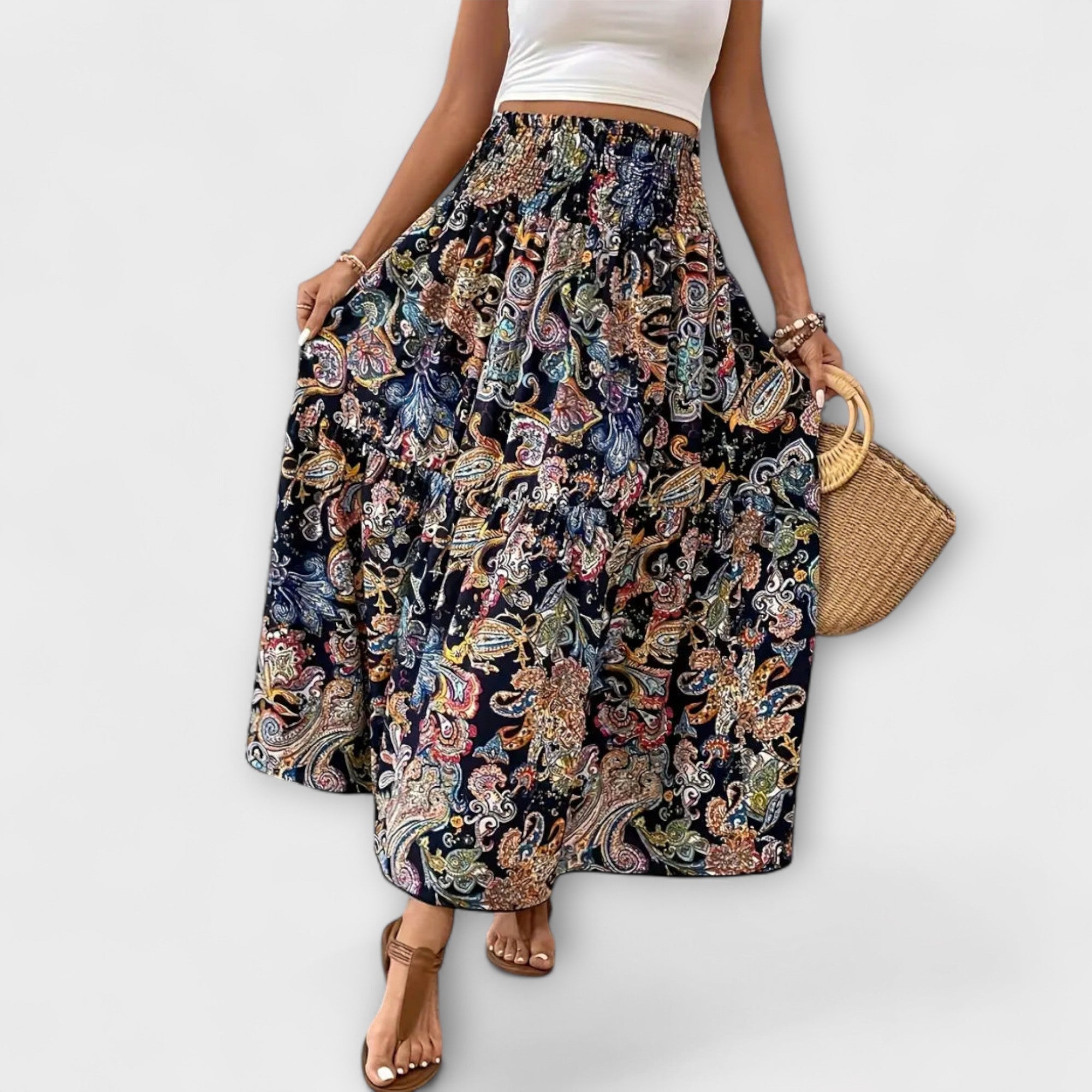 Amara™ | Flowing Skirt with Pattern