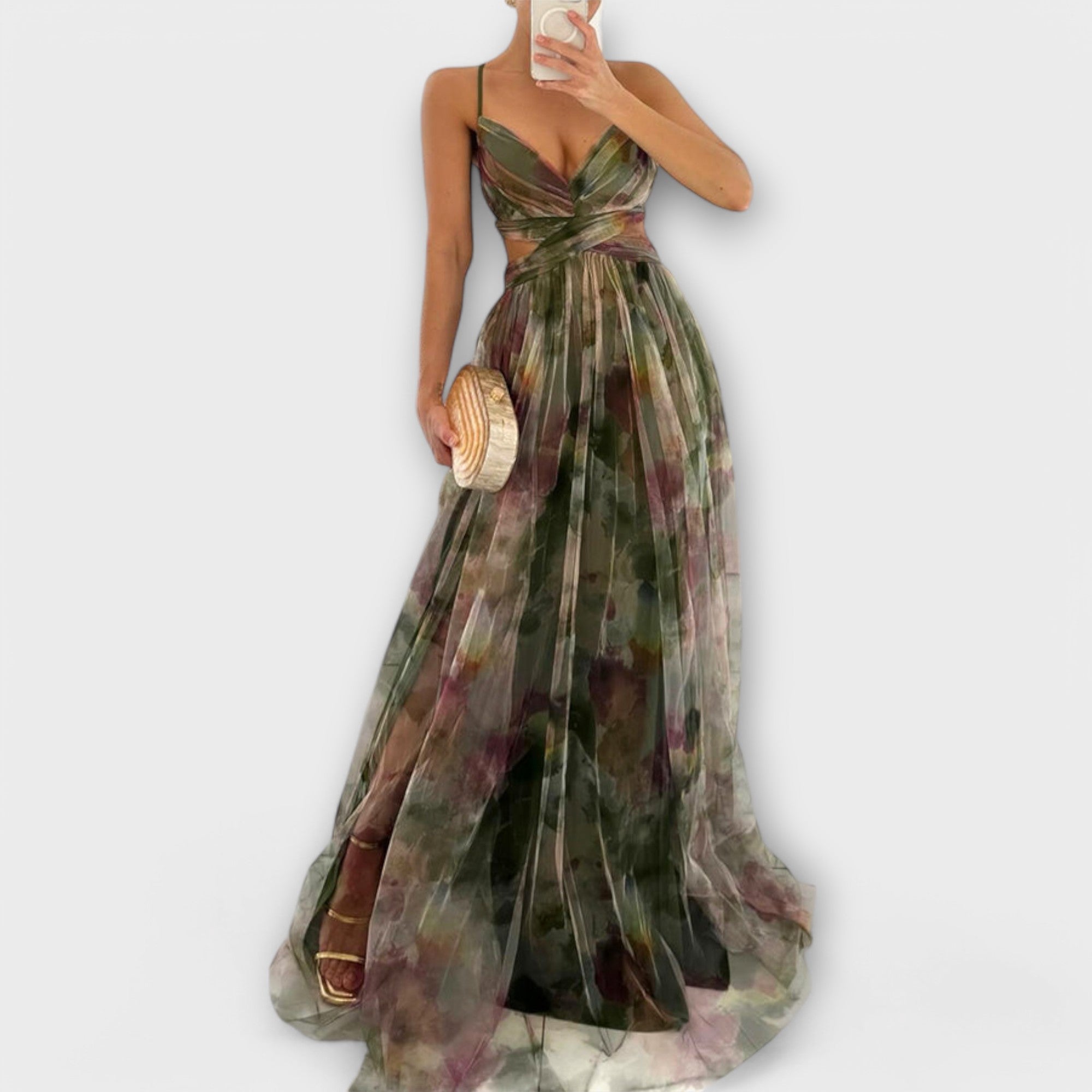 Amara™ | Watercolour Chiffon Gown