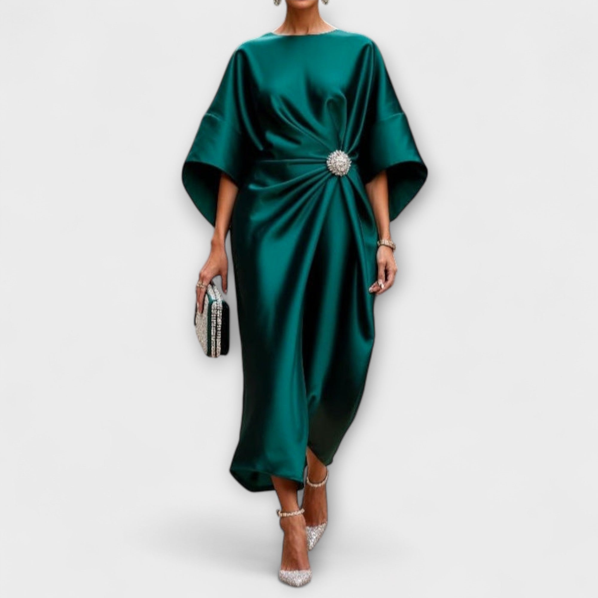 Amara™ | Luxe Shimmer Satin Long Dress