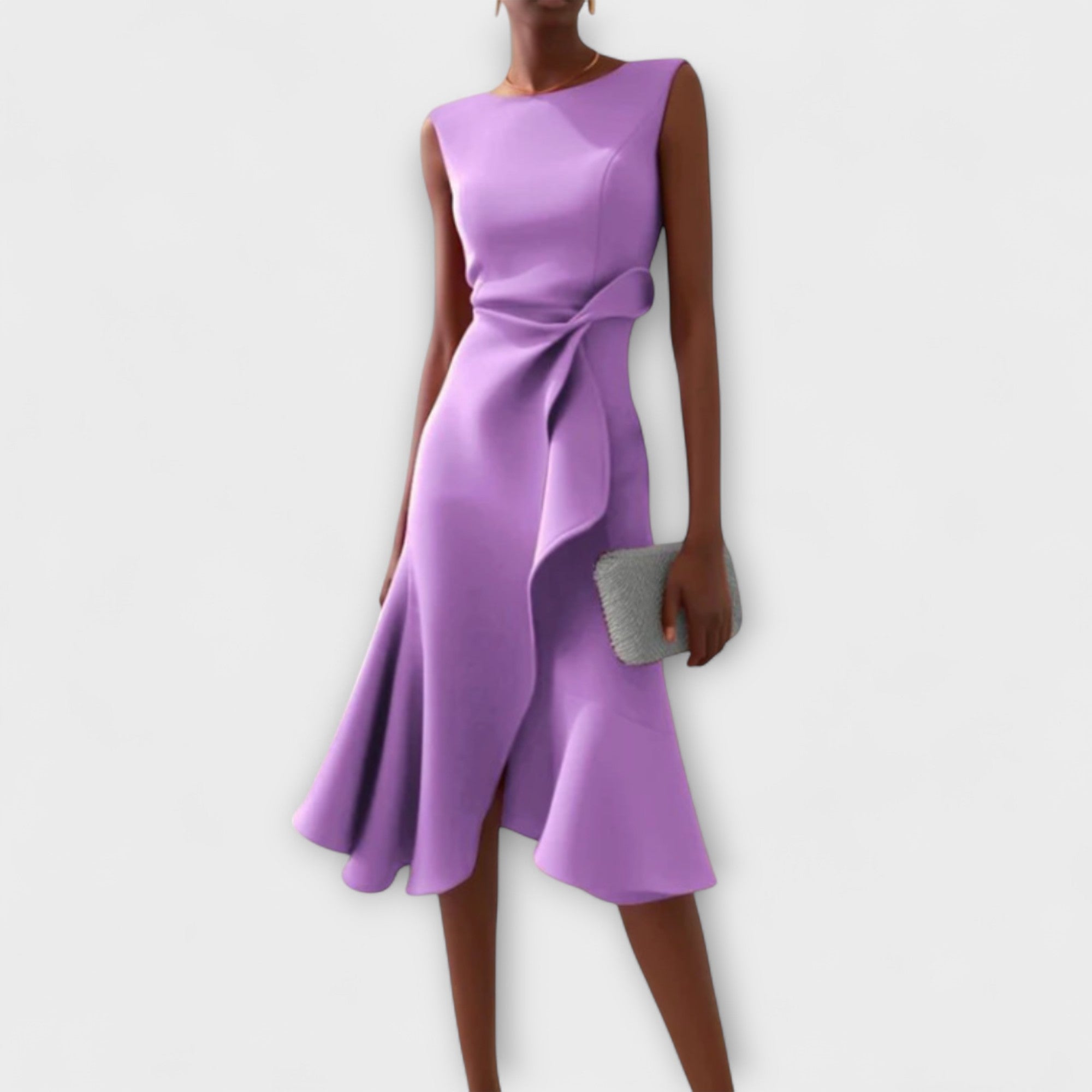 Amara™ | Sculpted Ruffle Midi Dress