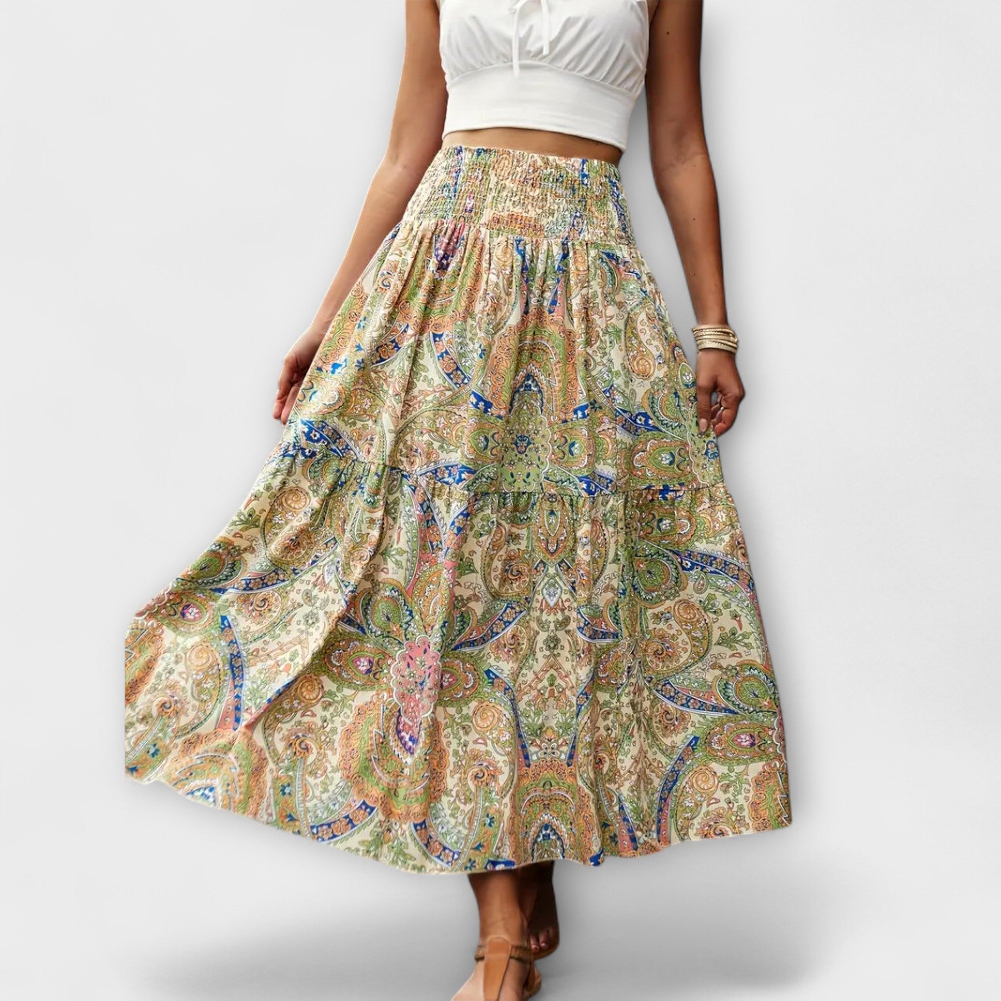 Amara™ | Flowing Skirt with Pattern
