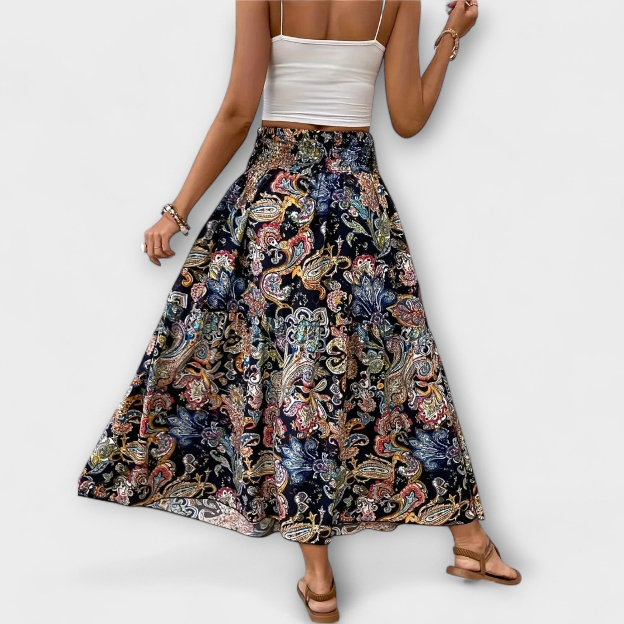 Amara™ | Flowing Skirt with Pattern