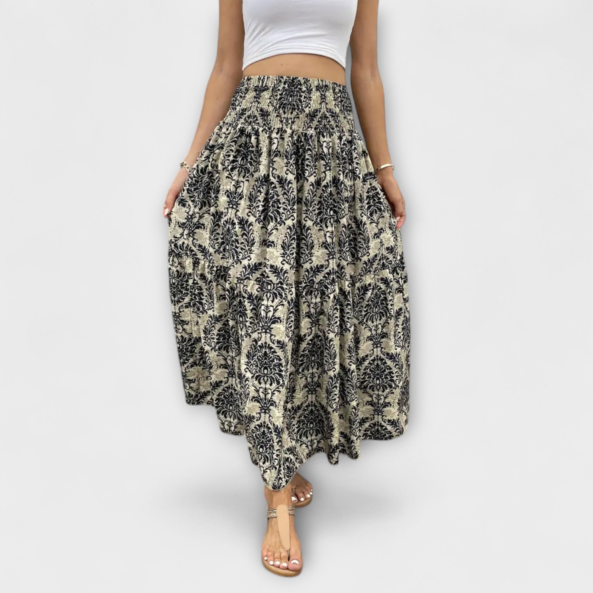 Amara™ | Flowing Skirt with Pattern