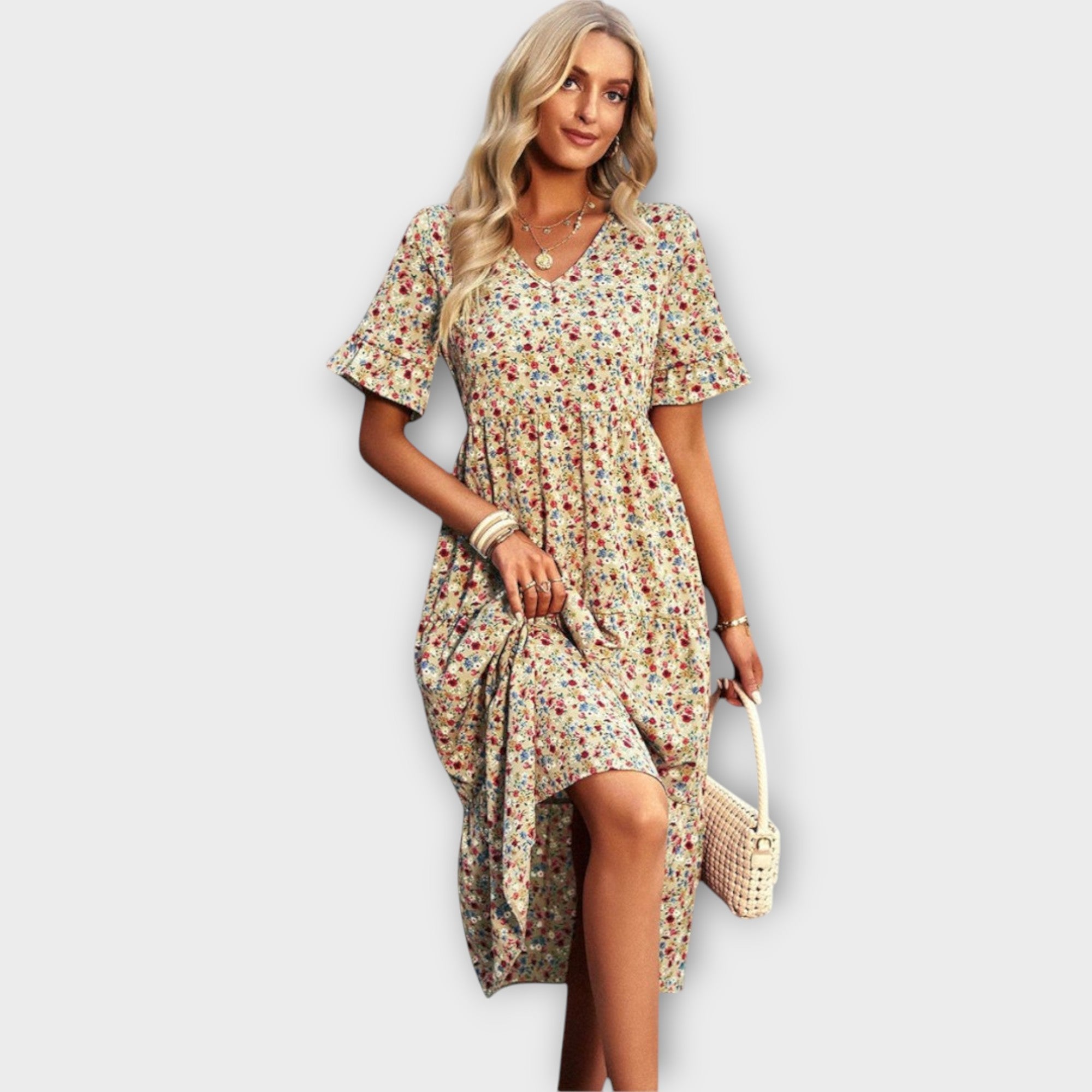 Amara™ | Floral Midi Dress