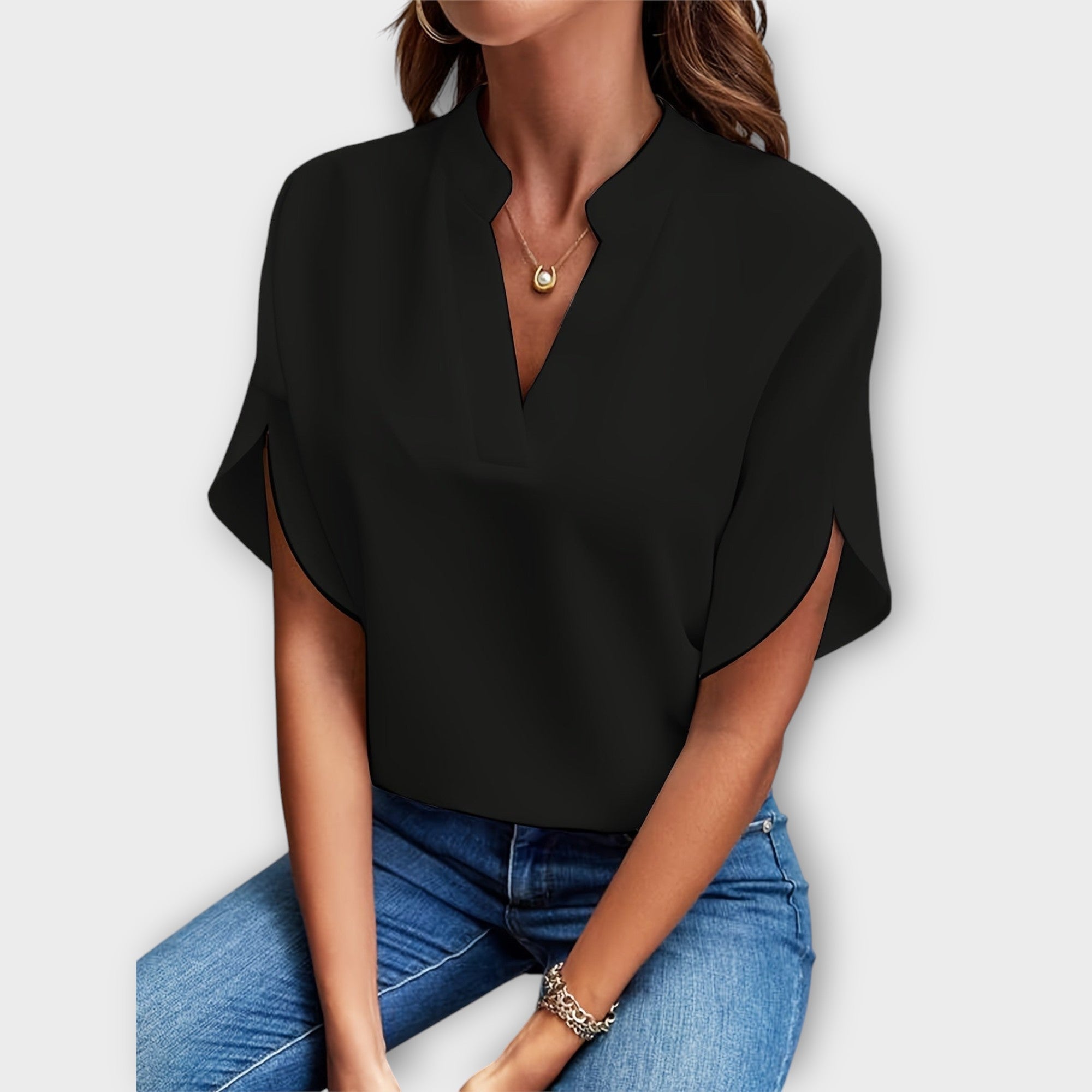 Amara™ | Chic V-Neck Blouse