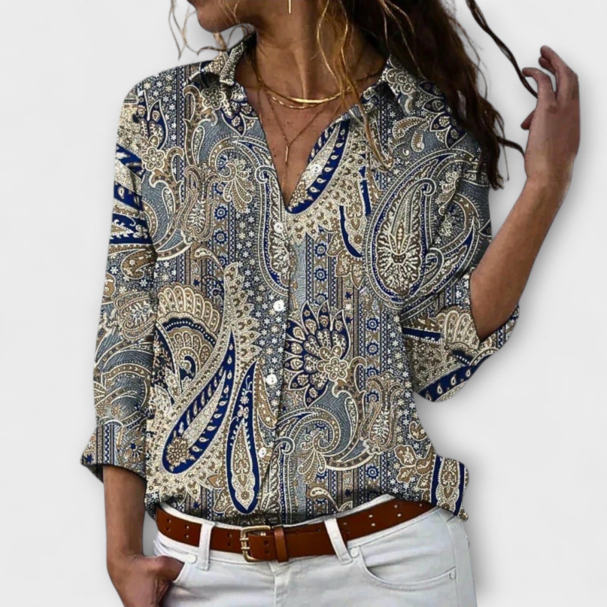 Amara™ | Classic Paisley Blouse