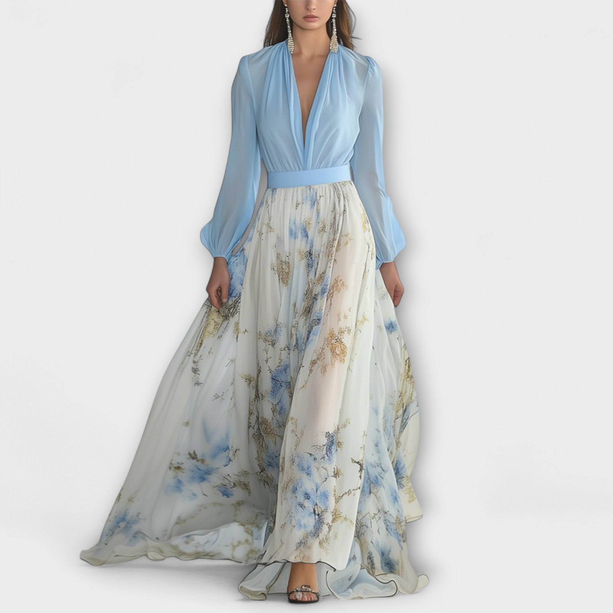 Amara™ | Floral Long Sleeve Maxi Dress