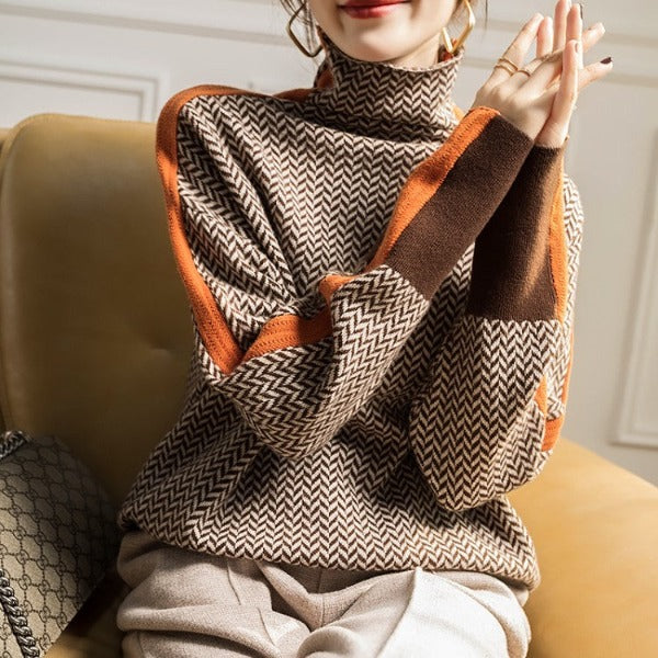 Amara™ | Sweater with eye-catching contrasting stripes
