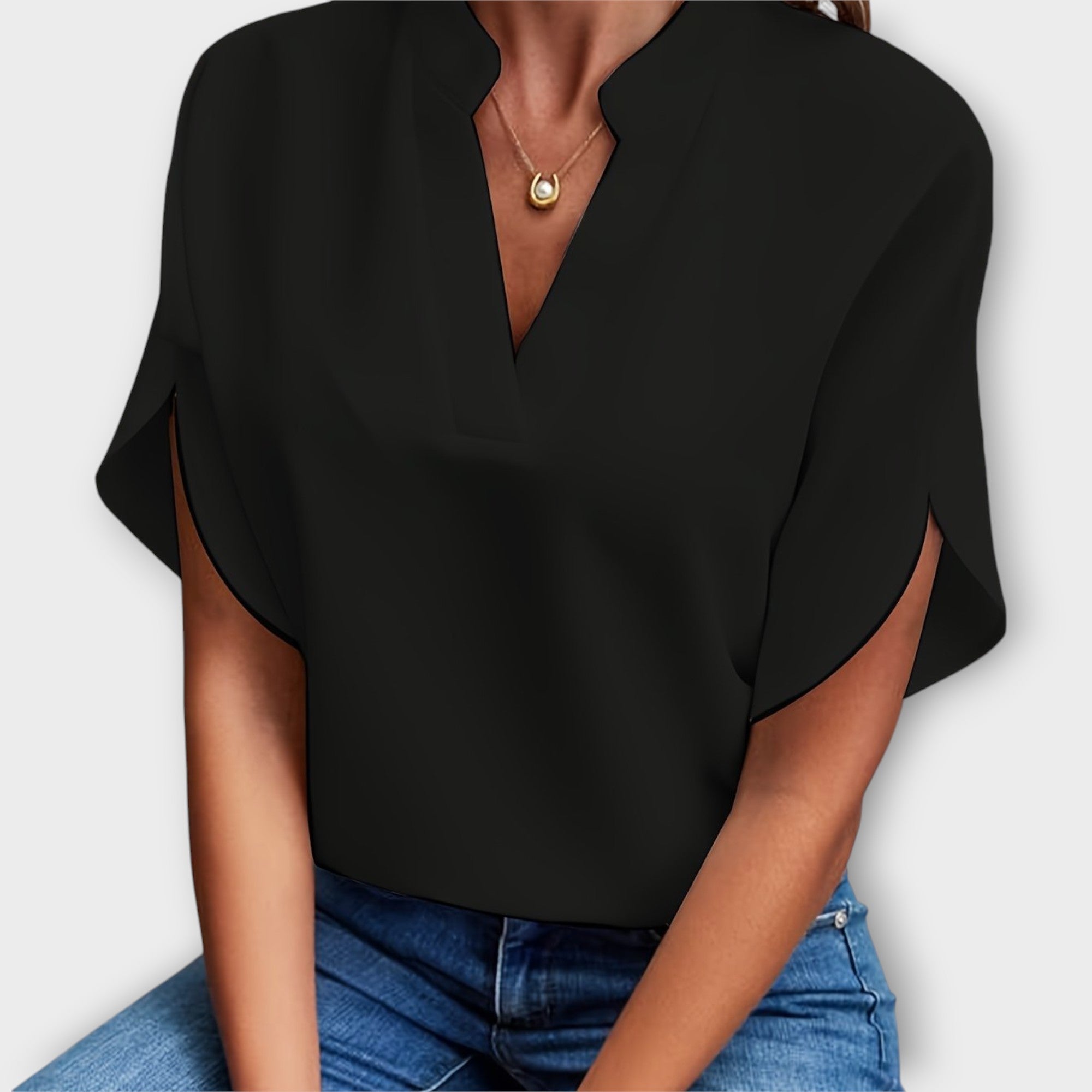 Amara™ | Chic V-Neck Blouse