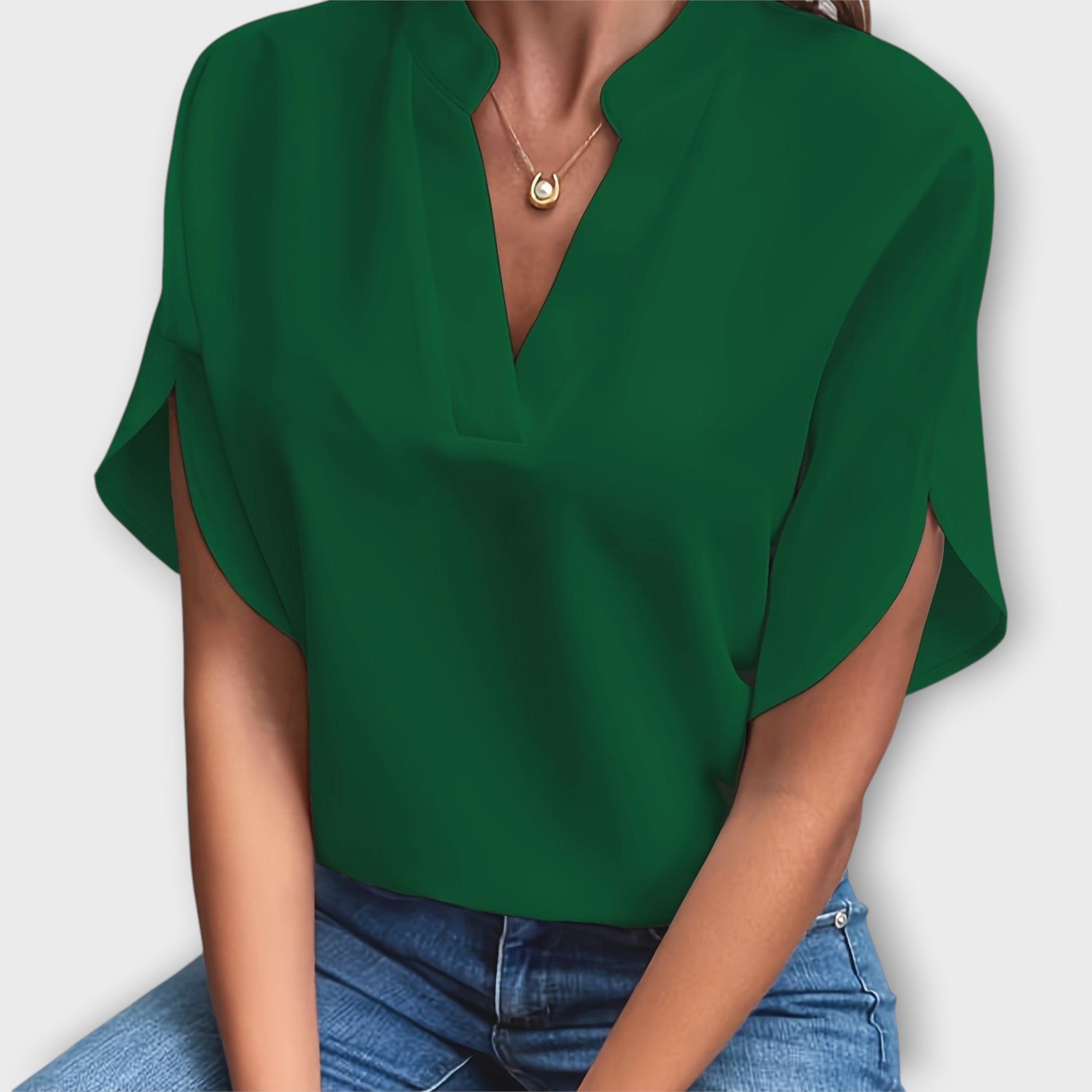 Amara™ | Chic V-Neck Blouse