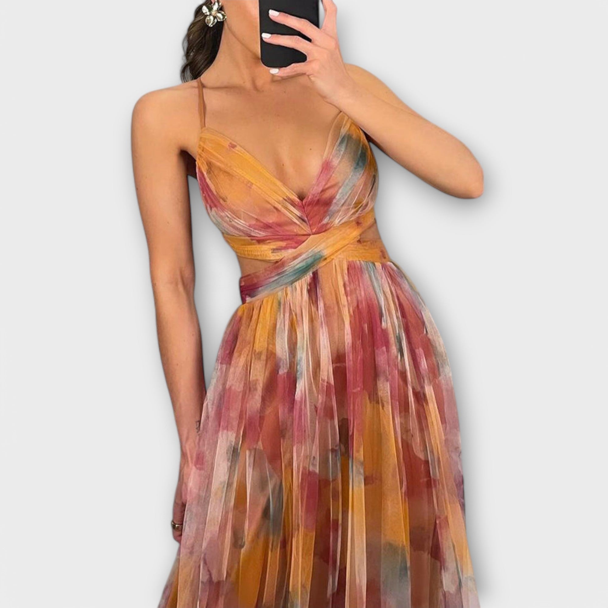 Amara™ | Watercolour Chiffon Gown