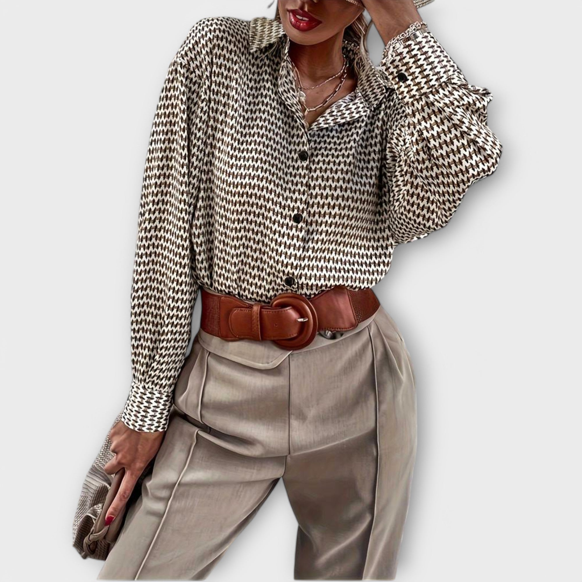 Amara™ | Vintage Long-Sleeve Blouse