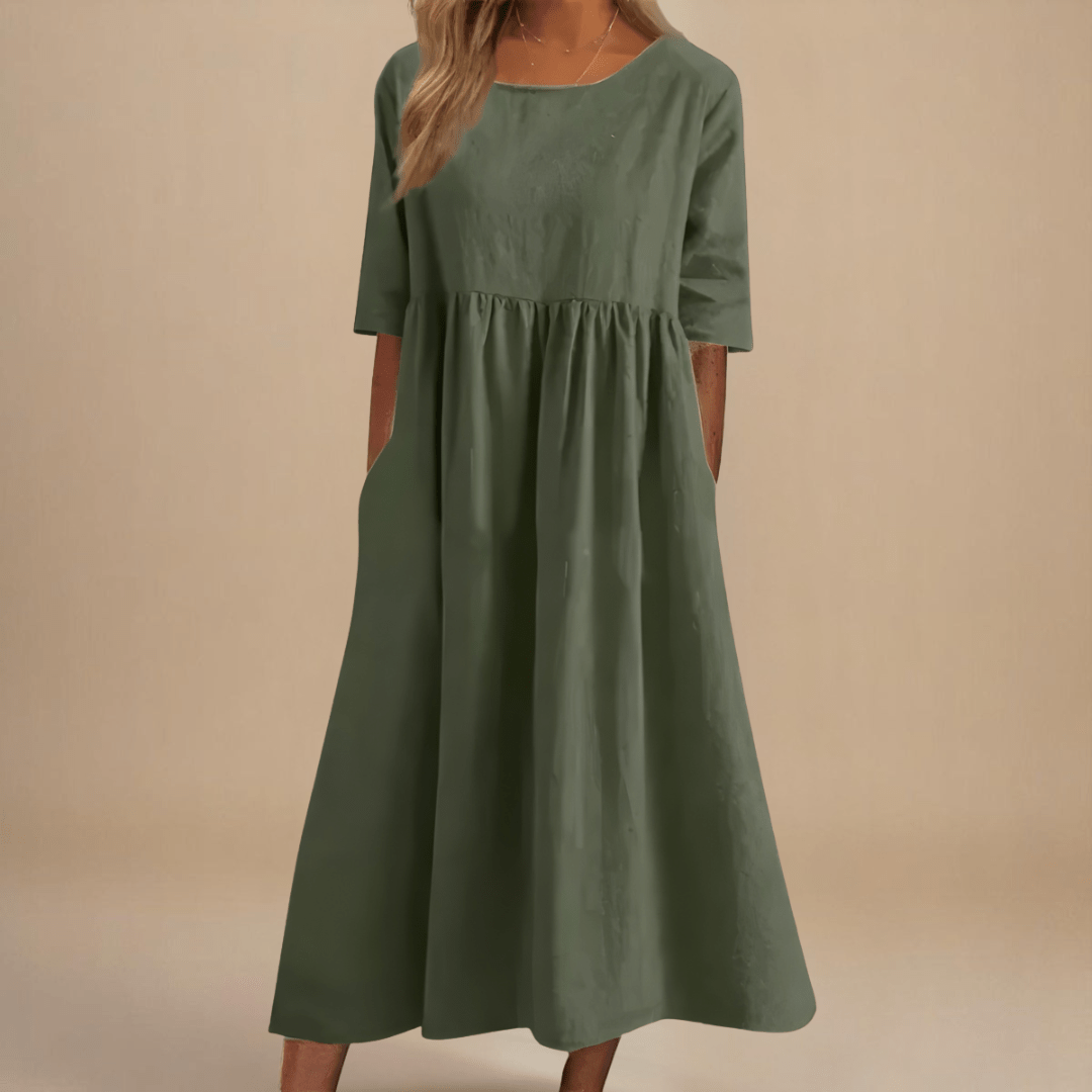 Amara™ | Soft Cotton Pocket Dress