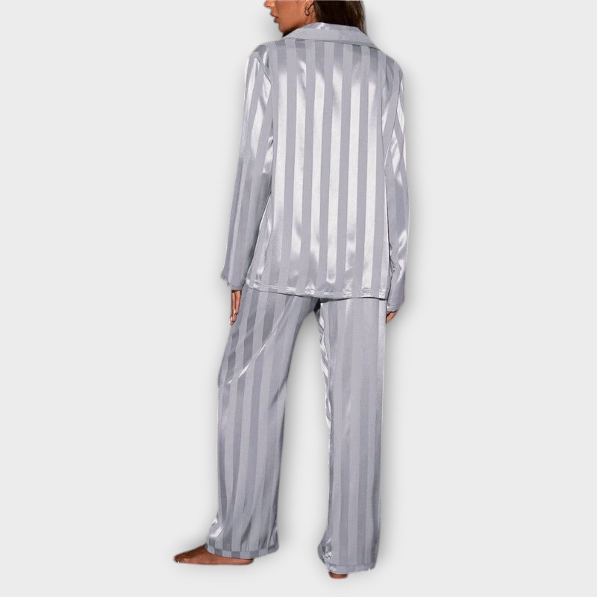 Amara™ | Striped Satin Pyjama Set