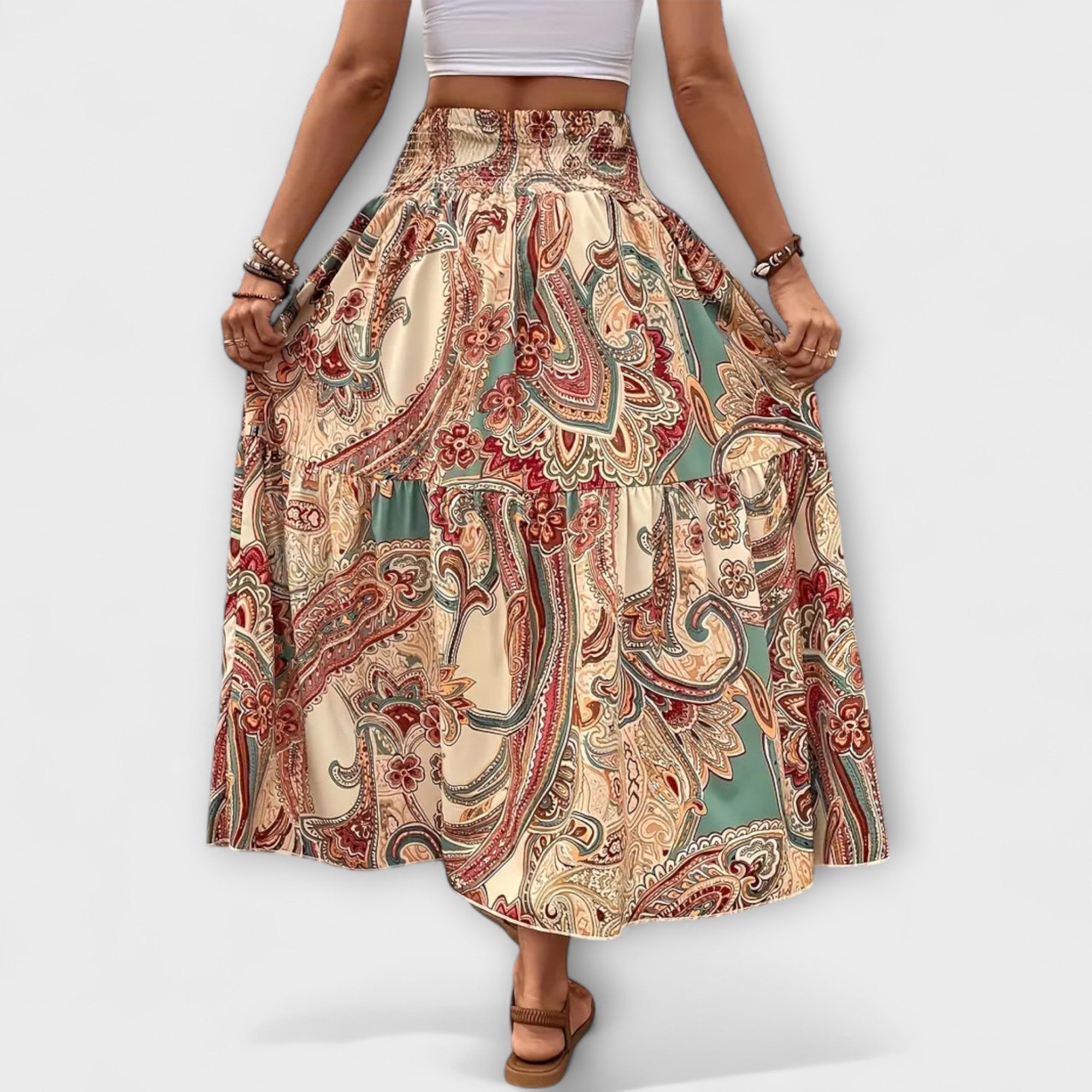 Amara™ | Flowing Skirt with Pattern