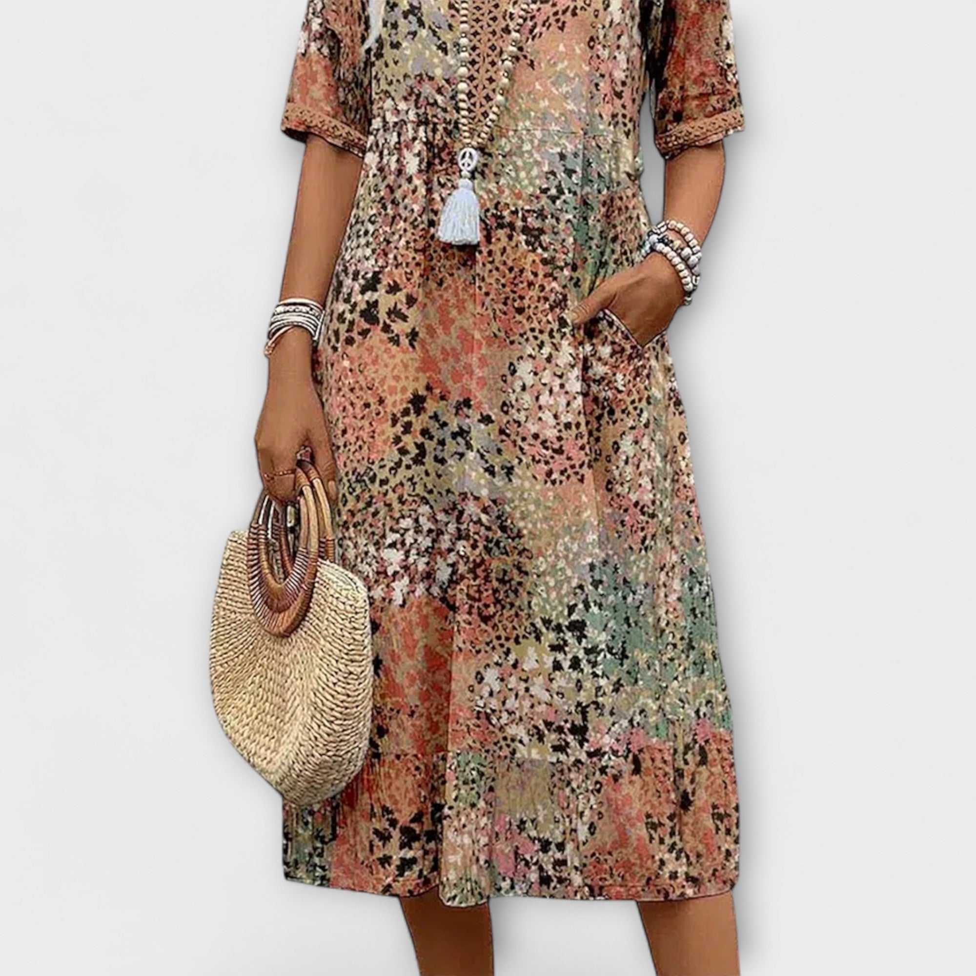 Amara™ | Relaxed Printed Midi Dress