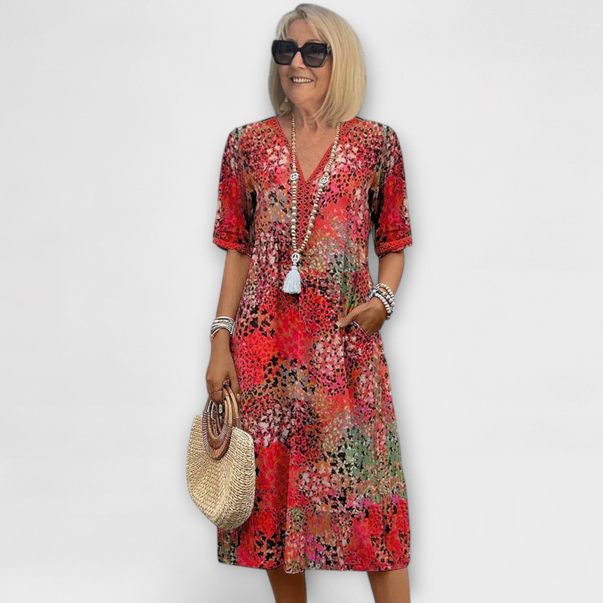 Amara™ | Relaxed Printed Midi Dress