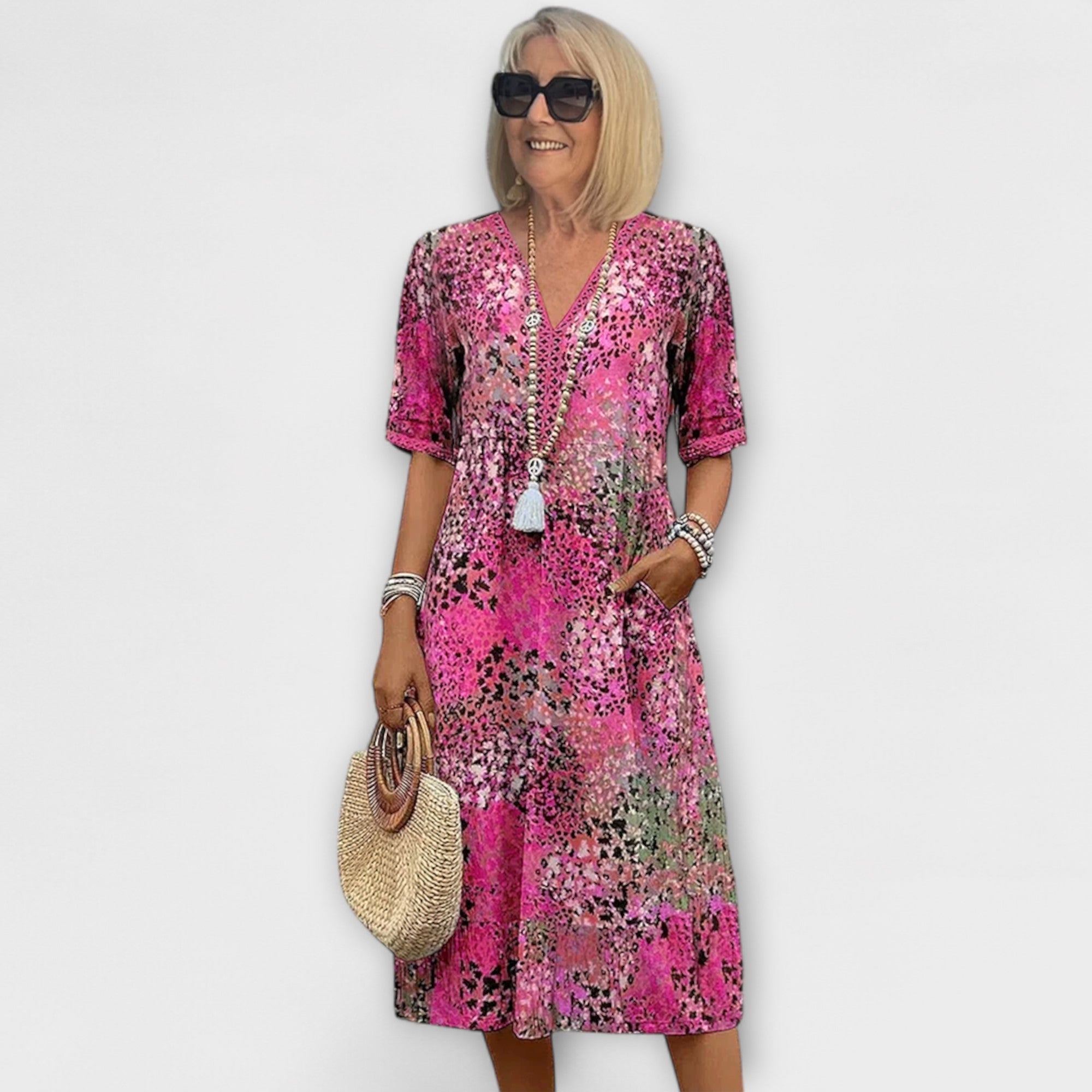 Amara™ | Relaxed Printed Midi Dress