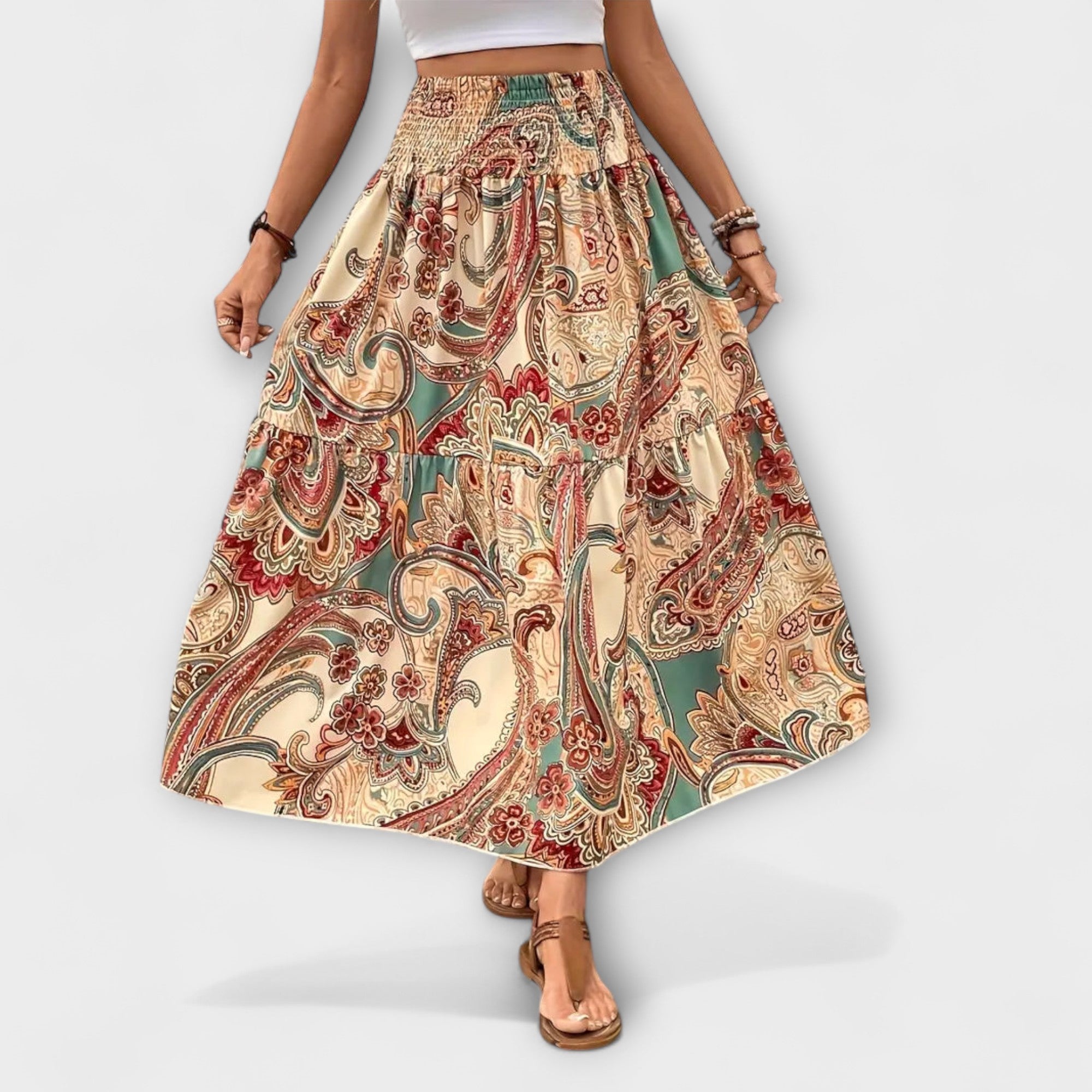 Amara™ | Flowing Skirt with Pattern