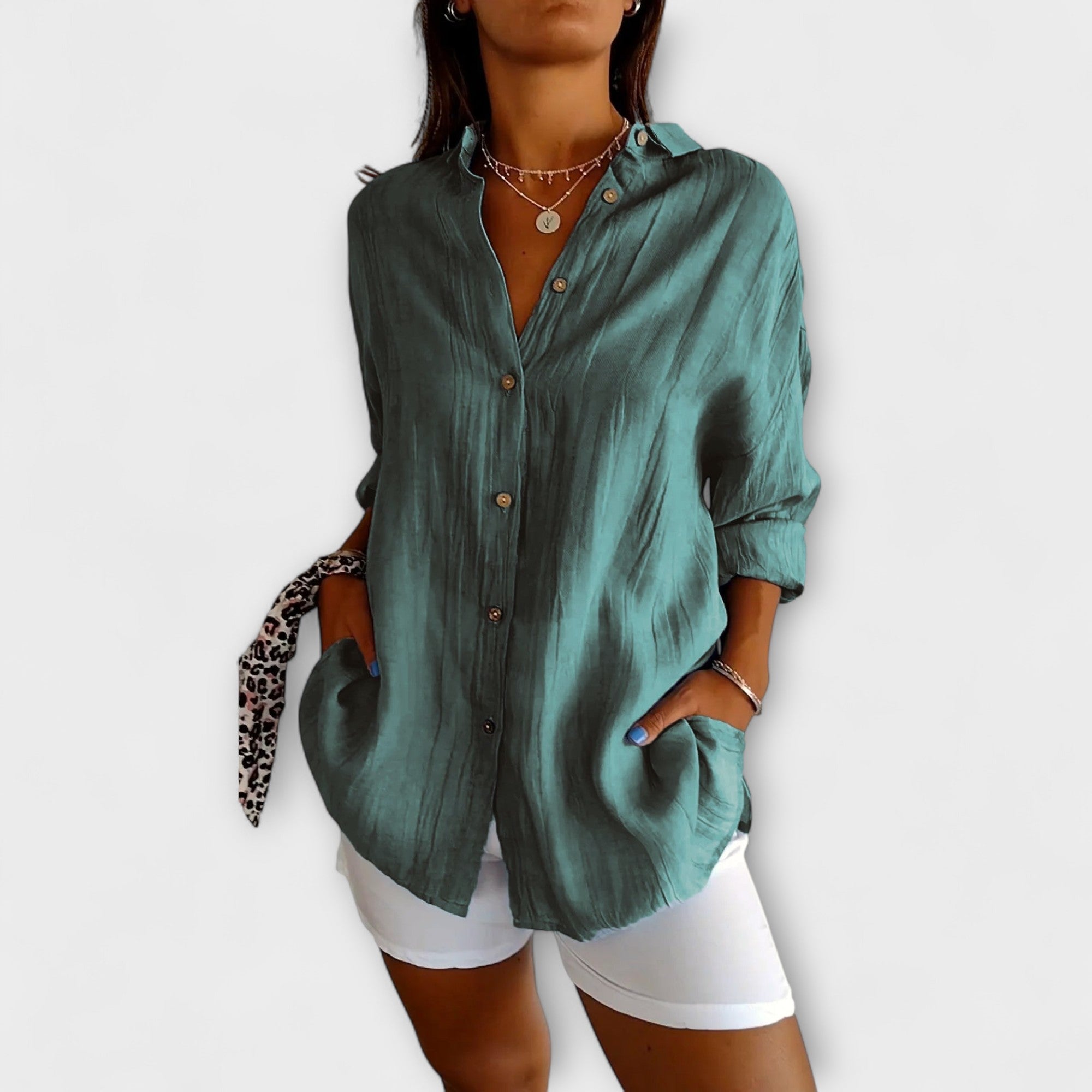 Amara™ | Relaxed Button-Up Blouse