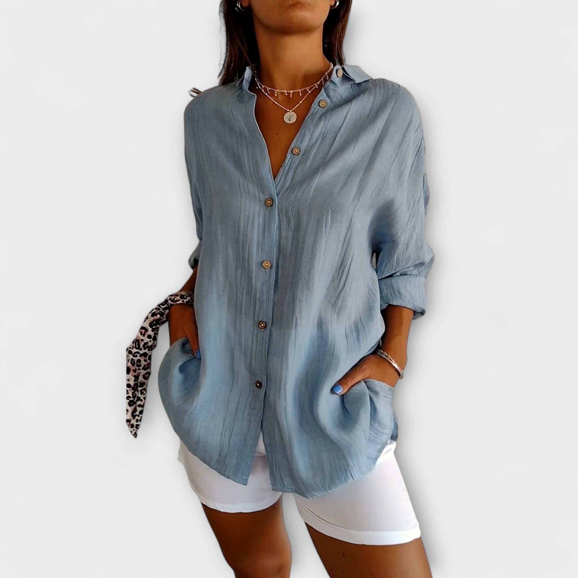 Amara™ | Relaxed Button-Up Blouse