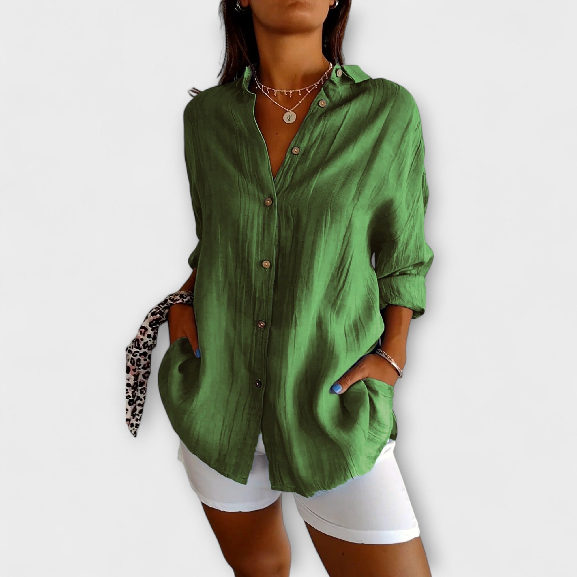 Amara™ | Relaxed Button-Up Blouse