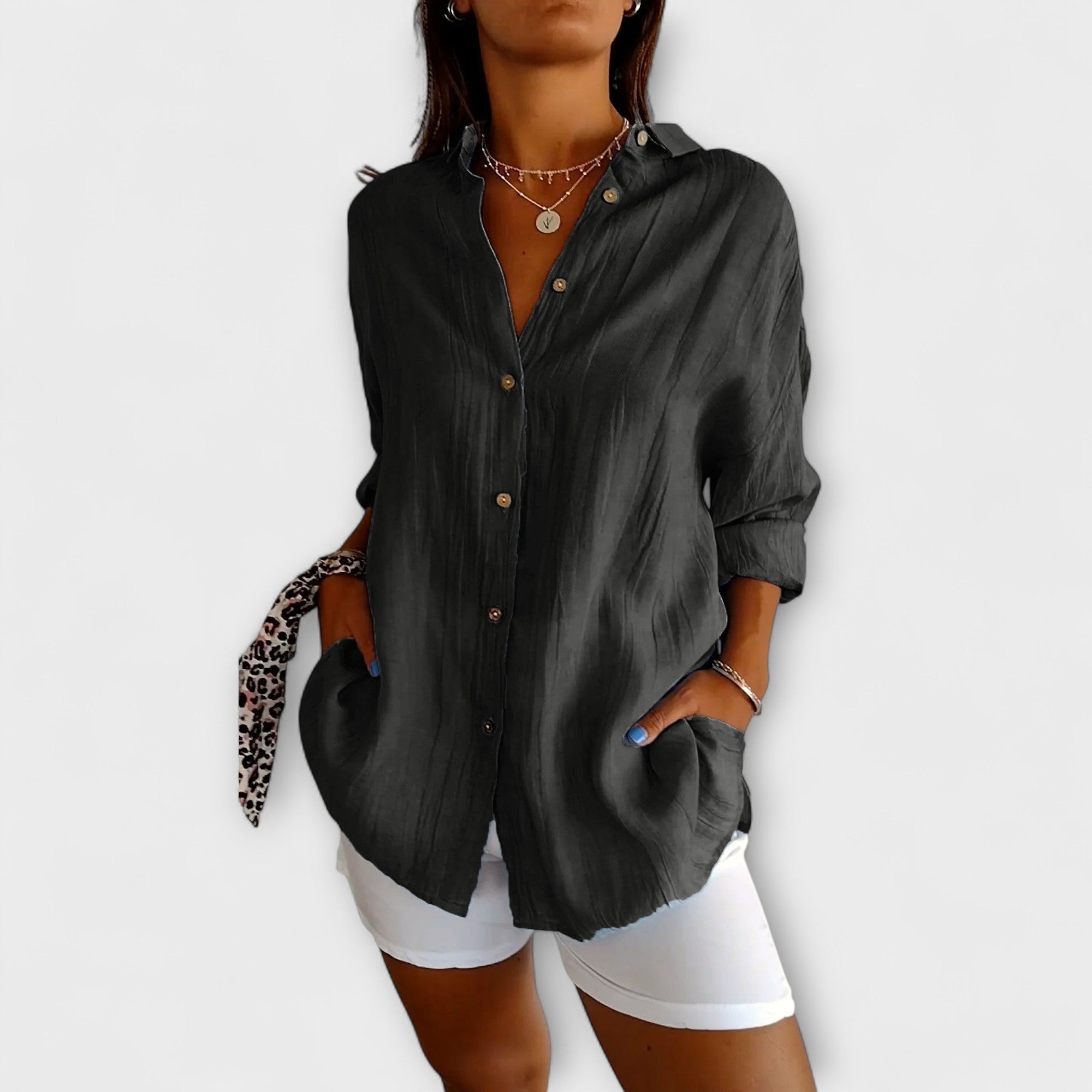 Amara™ | Relaxed Button-Up Blouse