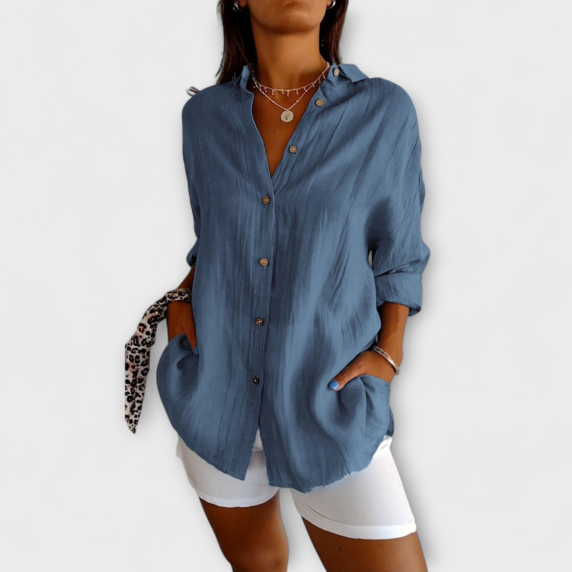 Amara™ | Relaxed Button-Up Blouse