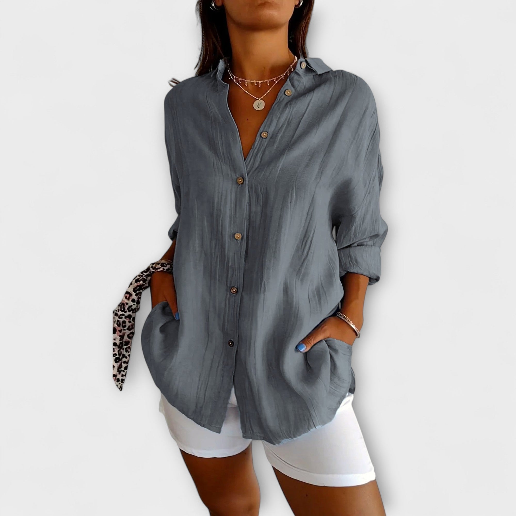 Amara™ | Relaxed Button-Up Blouse