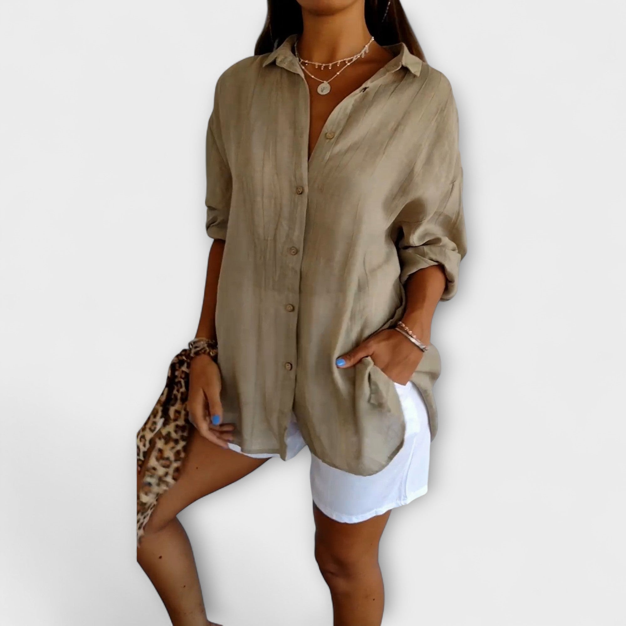 Amara™ | Relaxed Button-Up Blouse