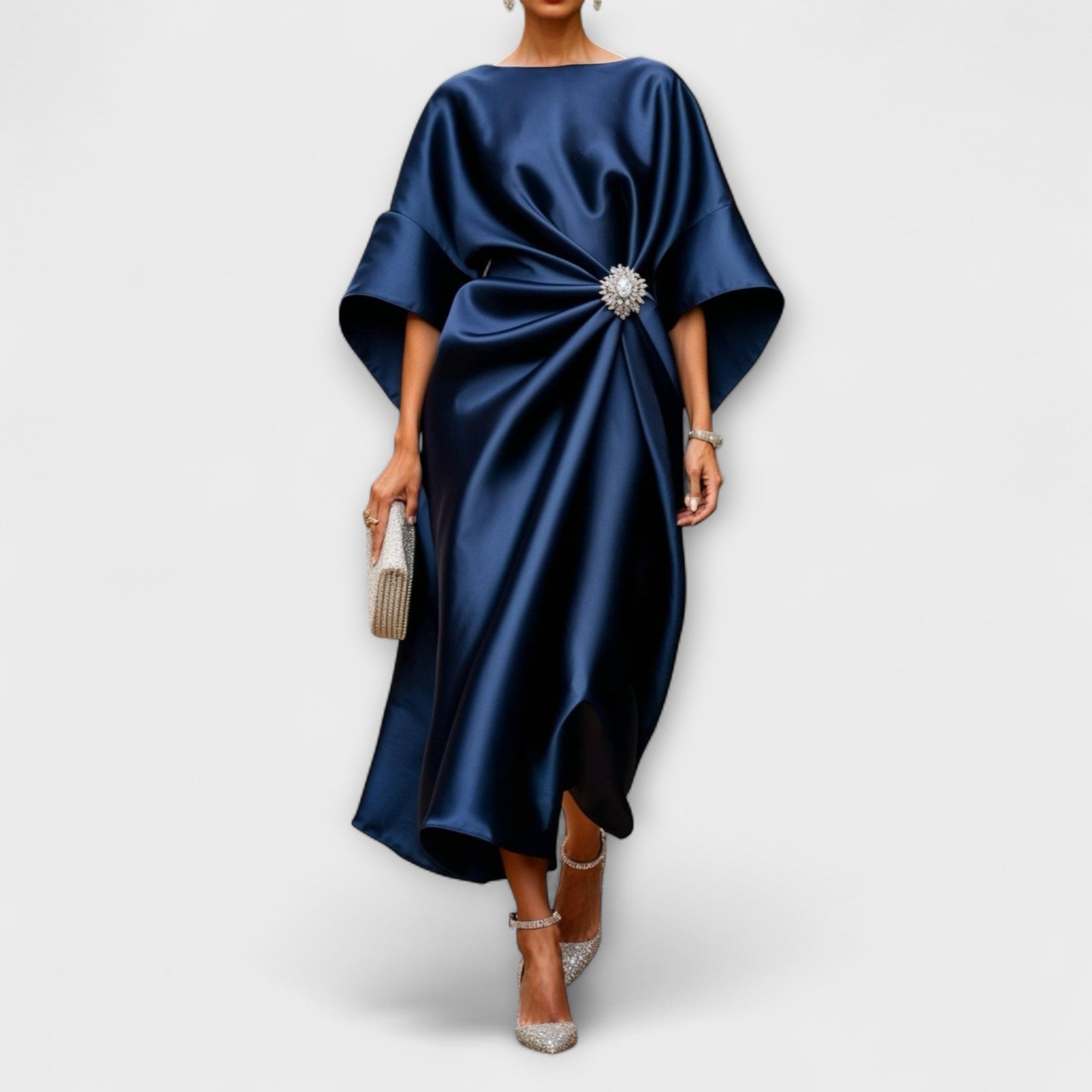 Amara™ | Luxe Shimmer Satin Long Dress