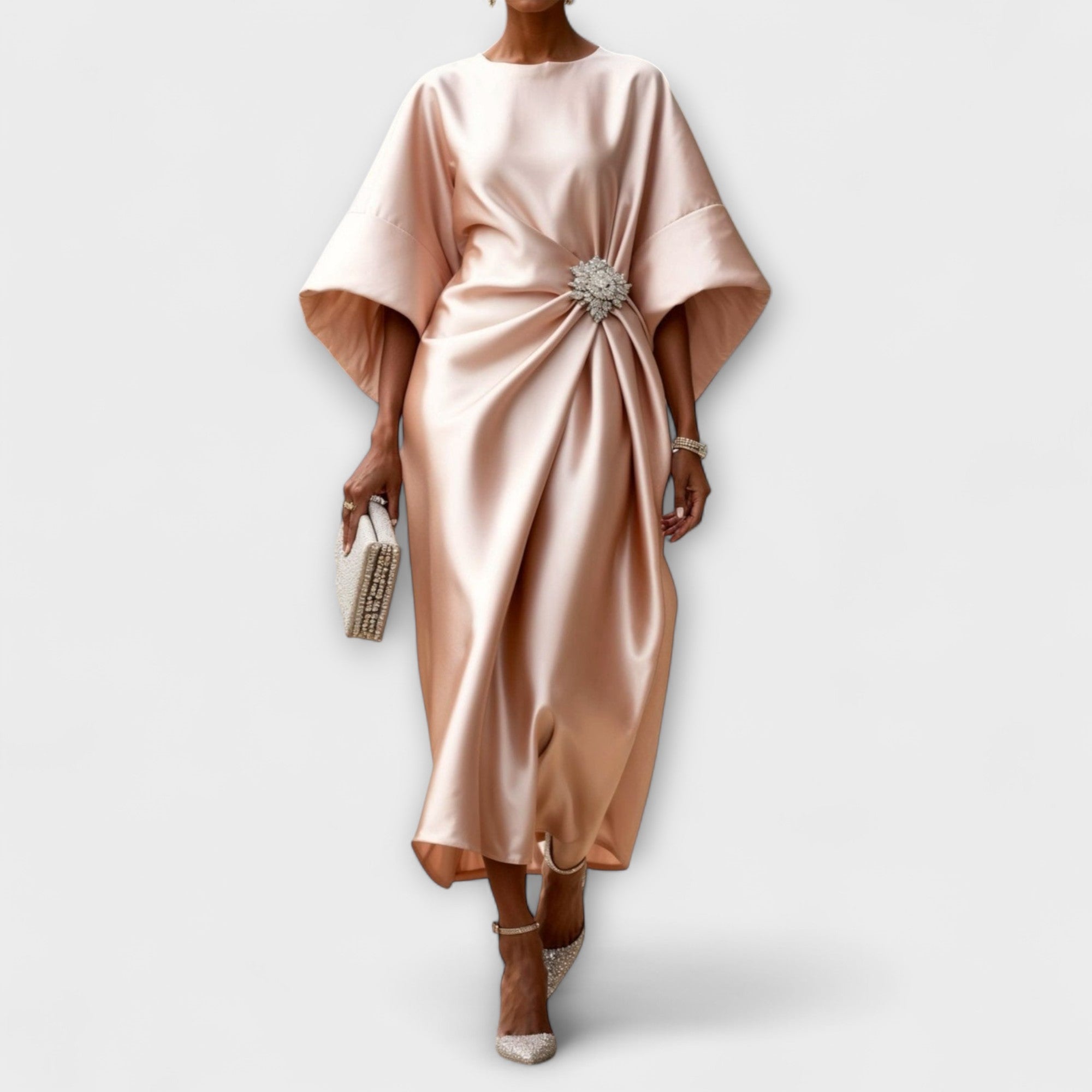 Amara™ | Luxe Shimmer Satin Long Dress