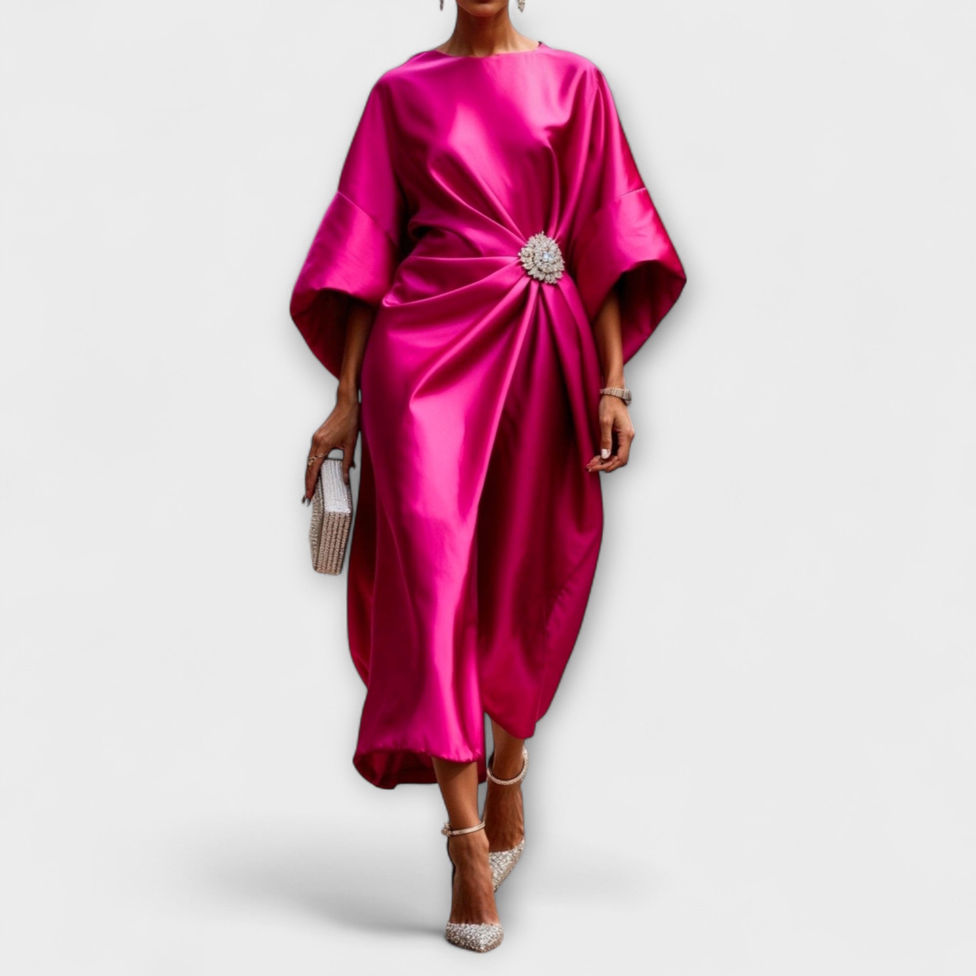 Amara™ | Luxe Shimmer Satin Long Dress