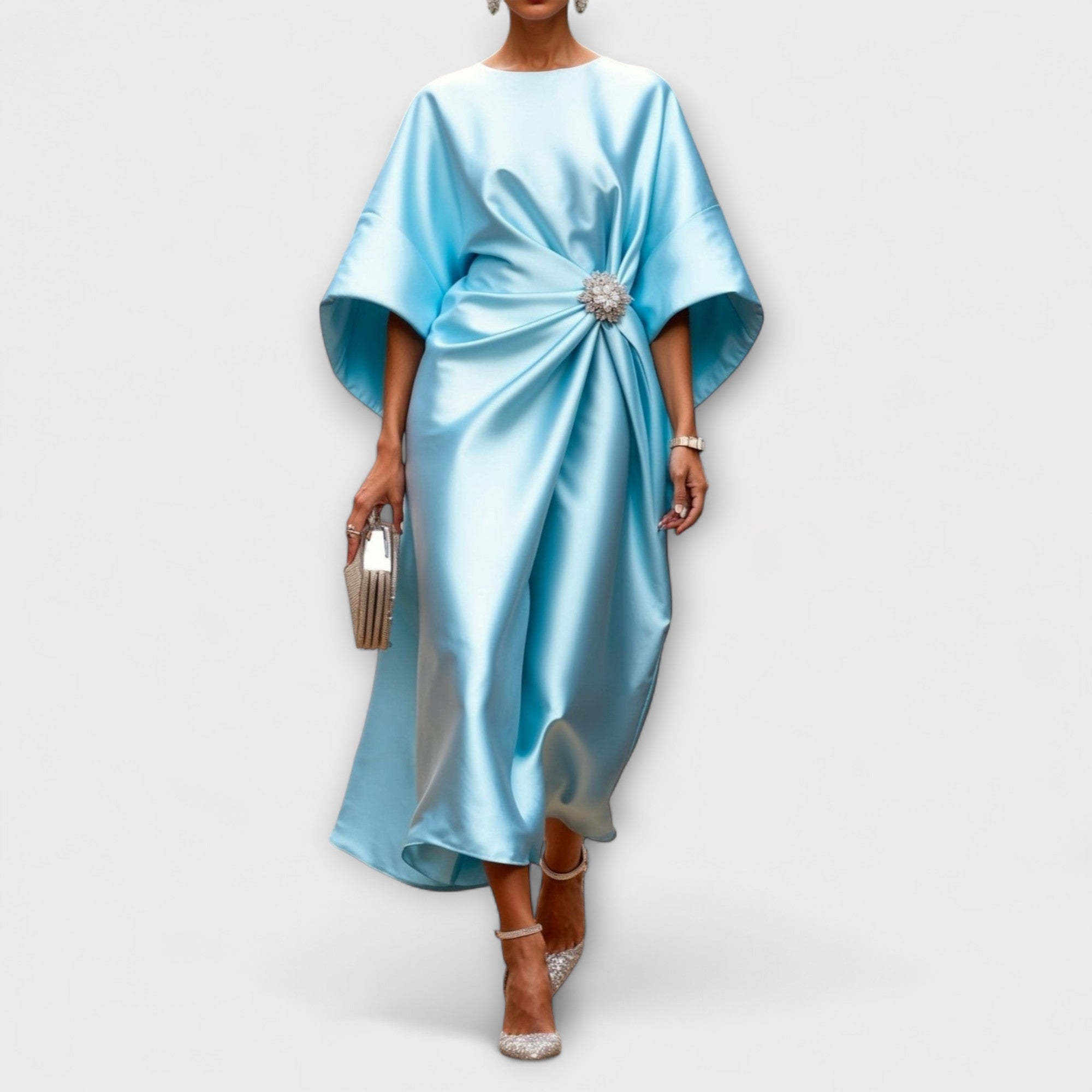 Amara™ | Luxe Shimmer Satin Long Dress