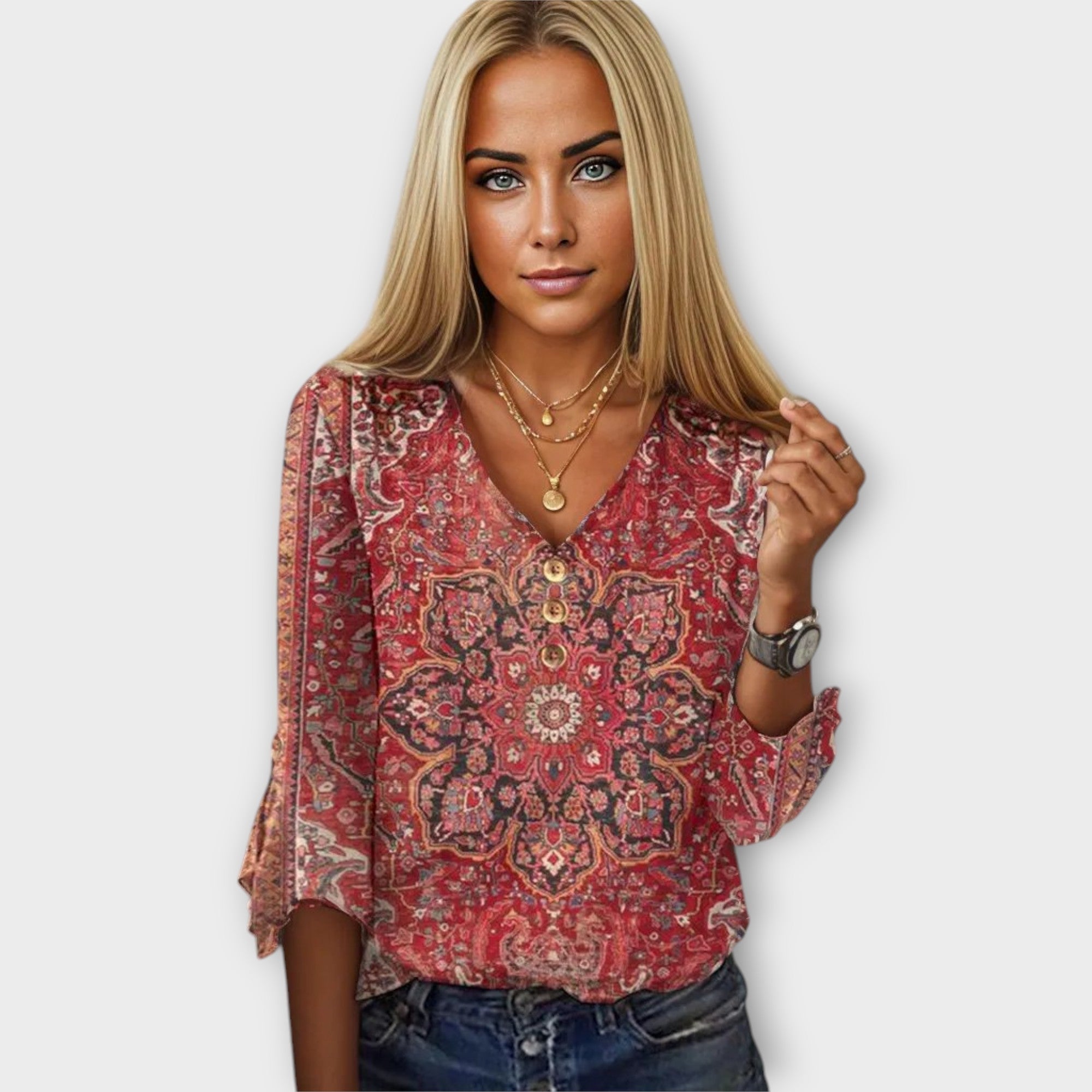Amara™ | Blouse with Vintage Print