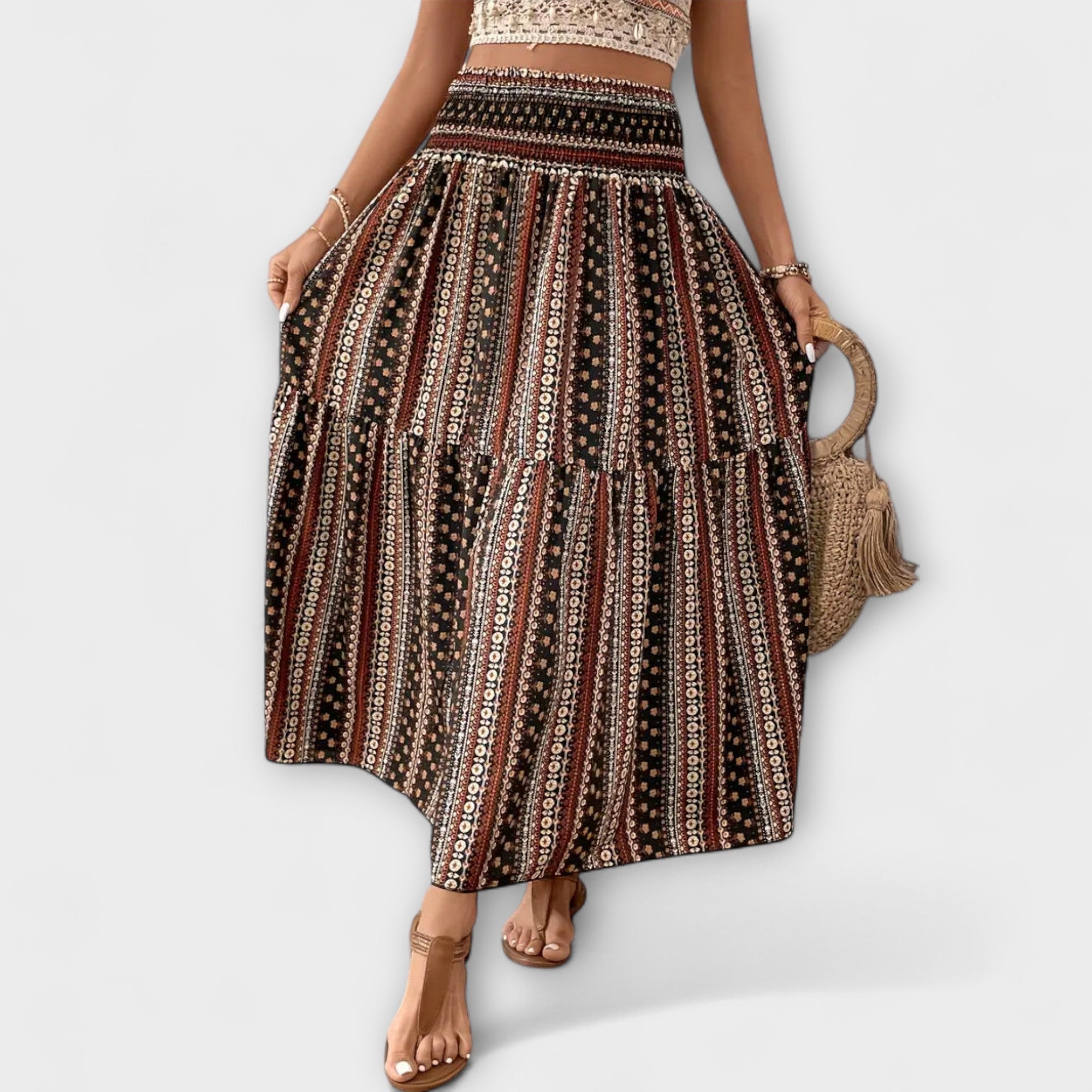 Amara™ | Flowing Skirt with Pattern
